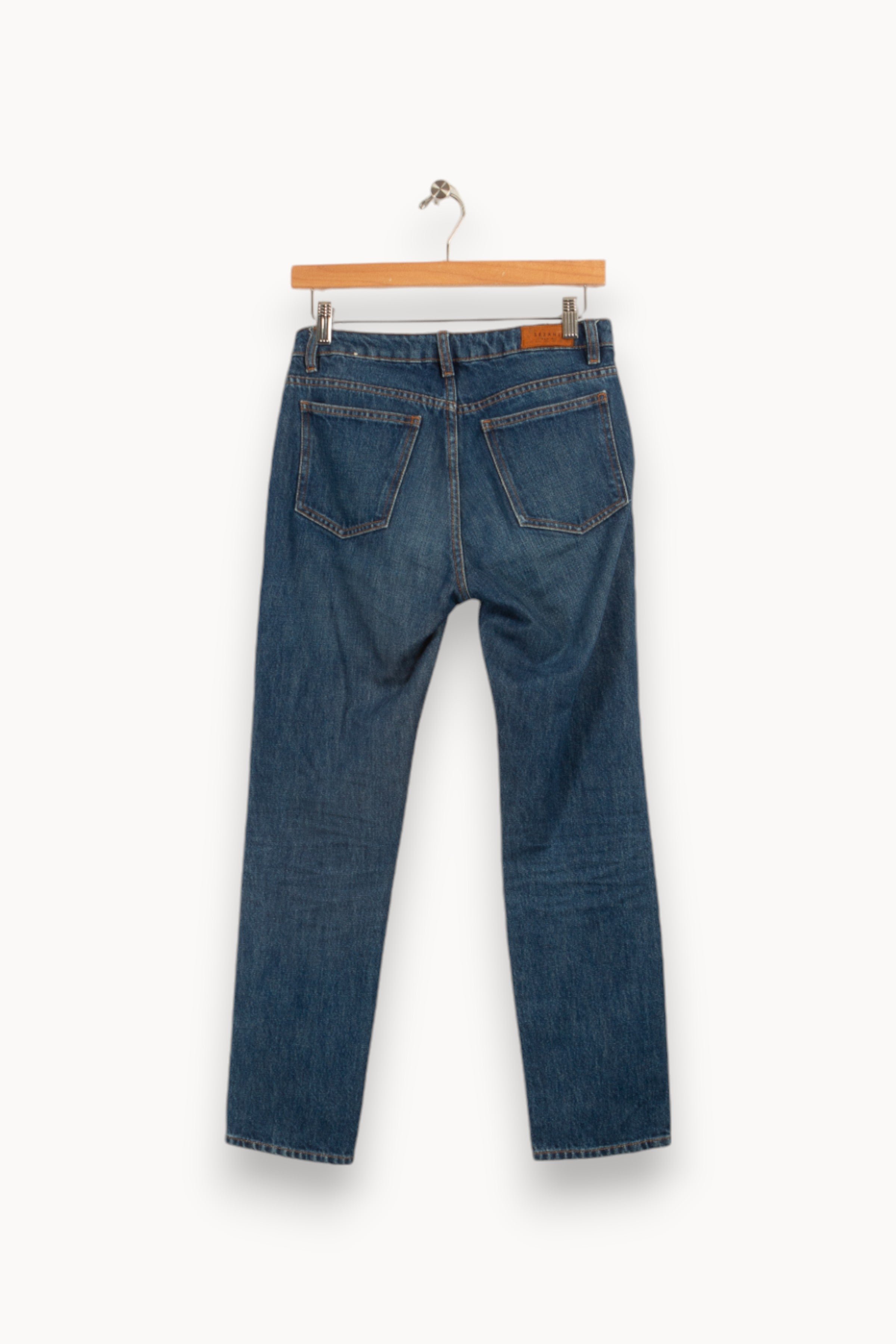 Cropped slim jeans with studs SEZANE - Seconde main Blue