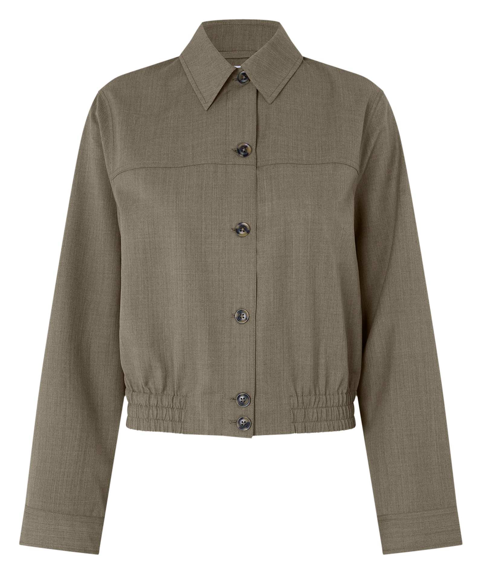 Surchemise droite en fibres recyclées mélangées SAMSOE SAMSOE Beige