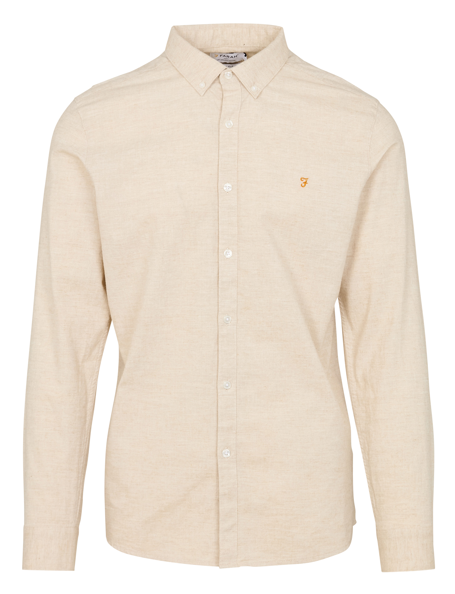 Hemd aus Bio-Baumwolle mit Button-down-Kragen, Slim Fit Beige