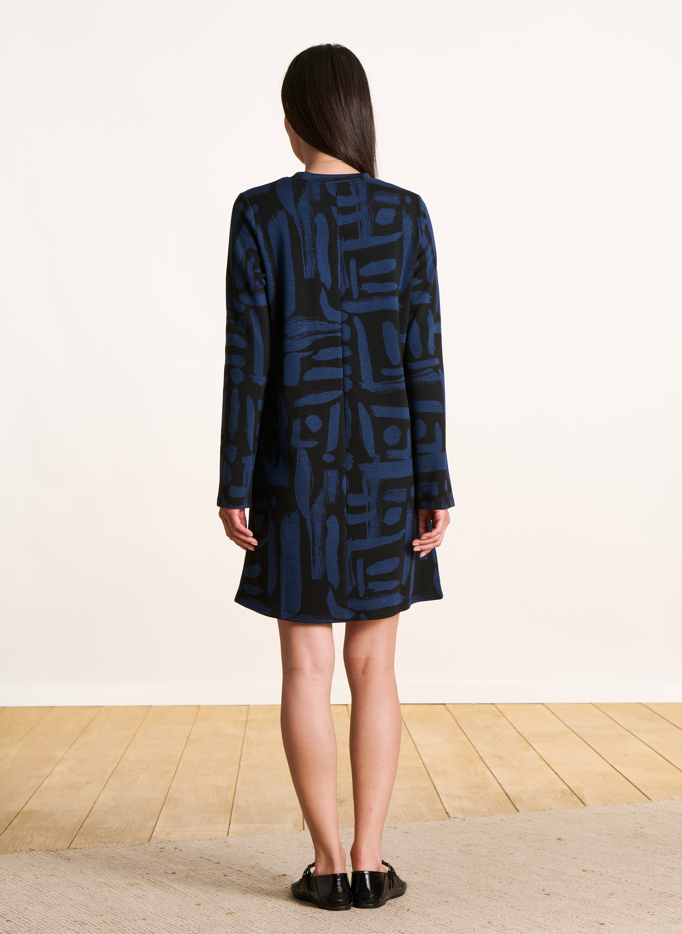 Robe courte col rond imprimé LA FEE MARABOUTEE Multicolore