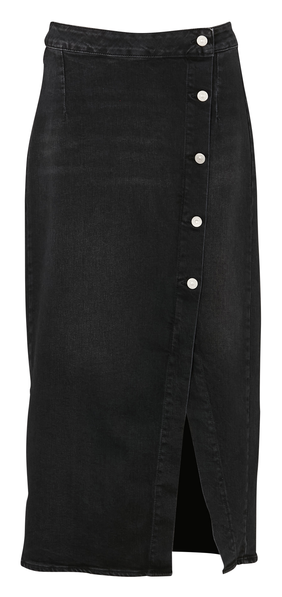 Jupe longue en denim de coton mélangé LE TEMPS DES CERISES Noir