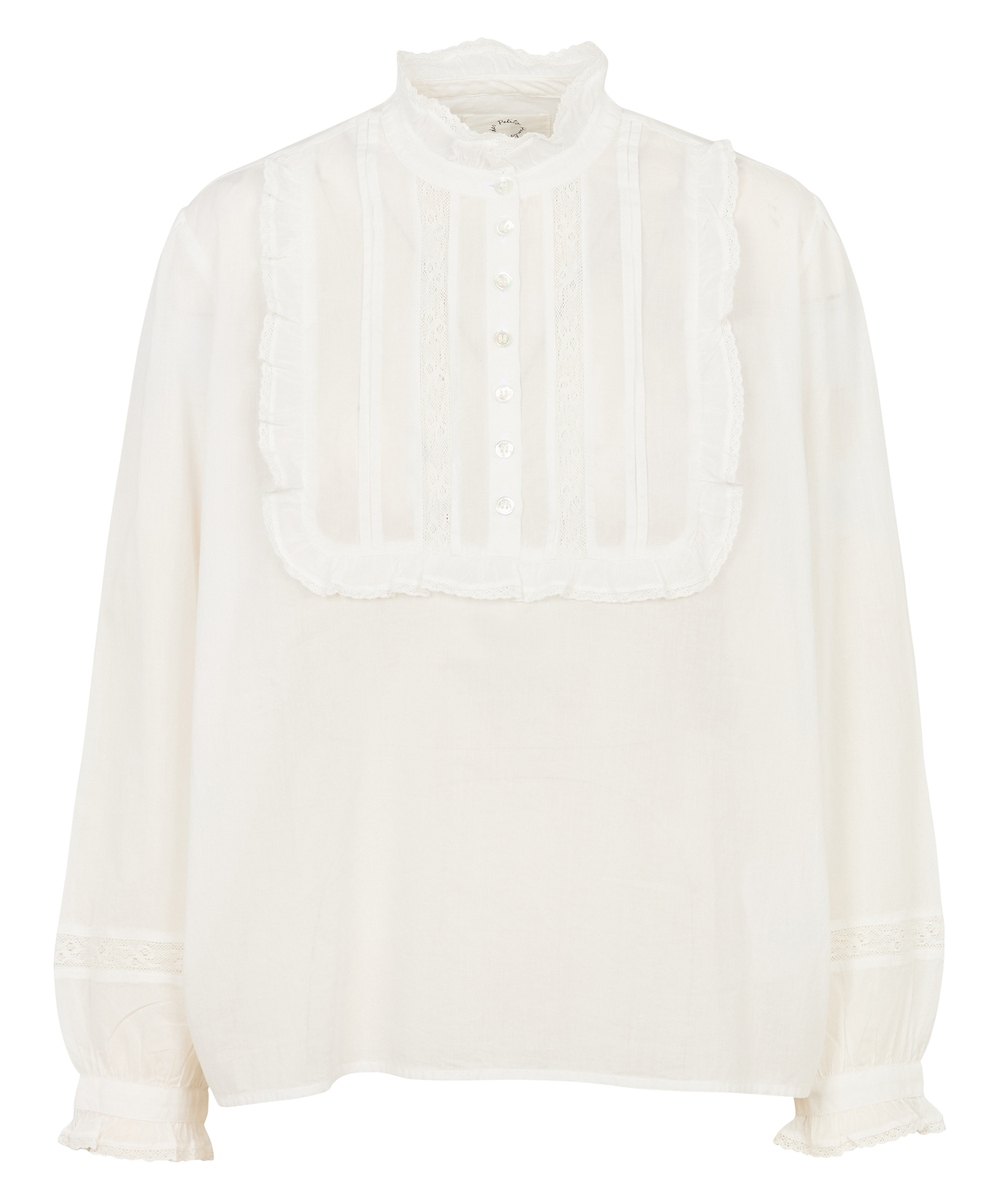 Victorian collar cotton blouse DES PETITS HAUTS Beige