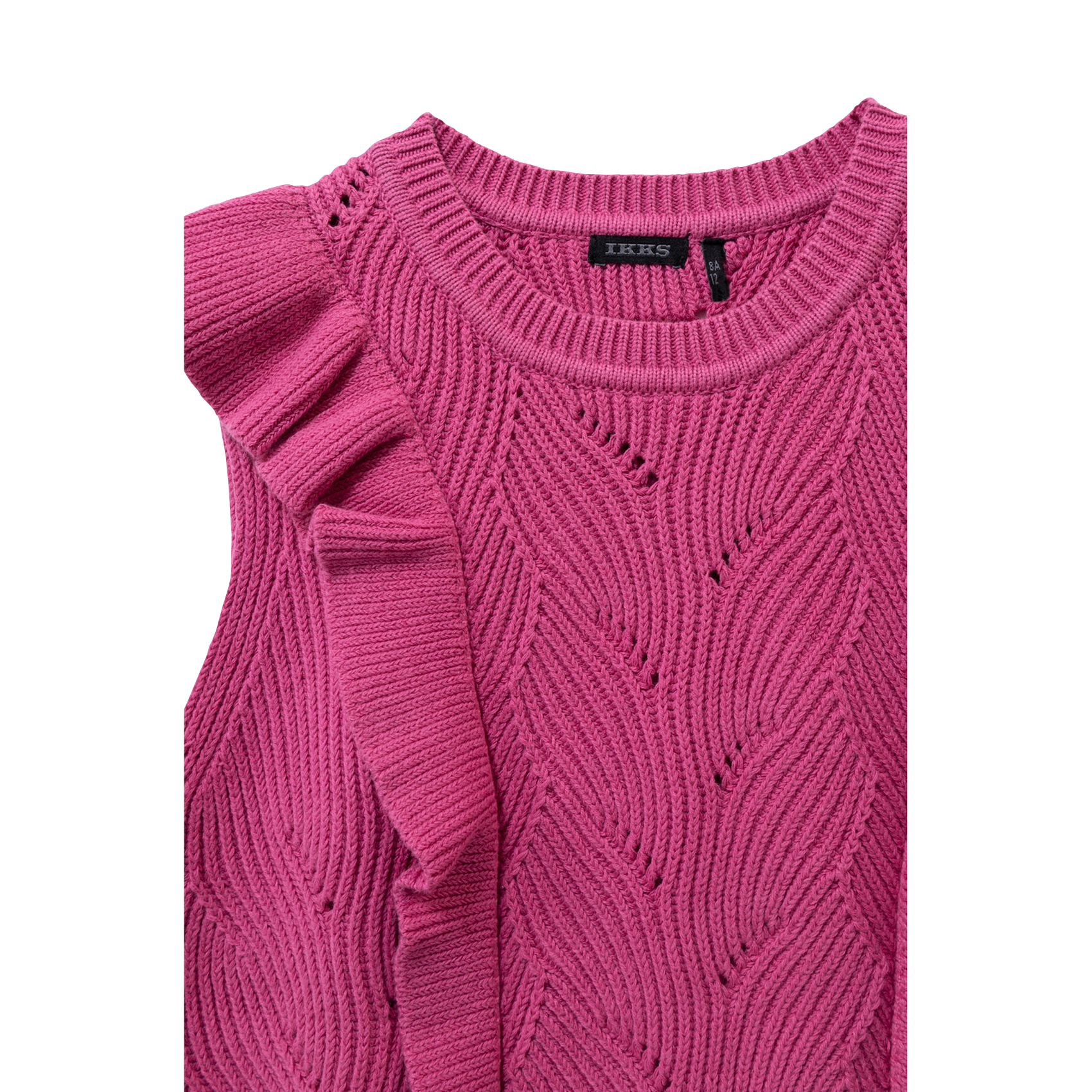 Cotton and wool sleeveless sweater with lacing IKKS JUNIOR Pink