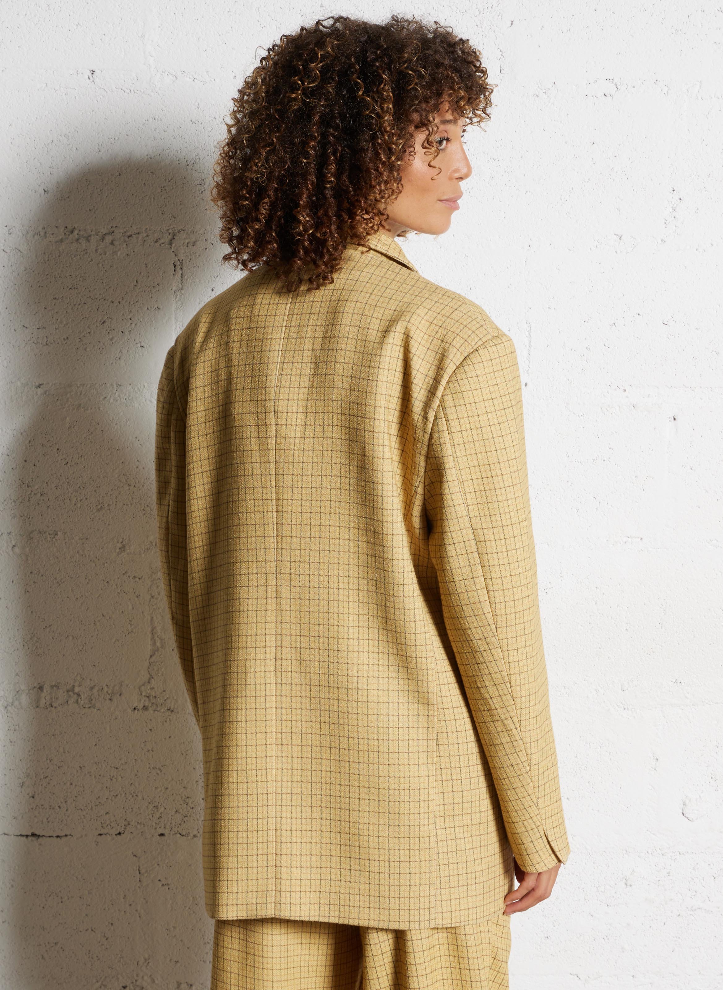 Veste tailleur ample à carreaux  MES DEMOISELLES Jaune