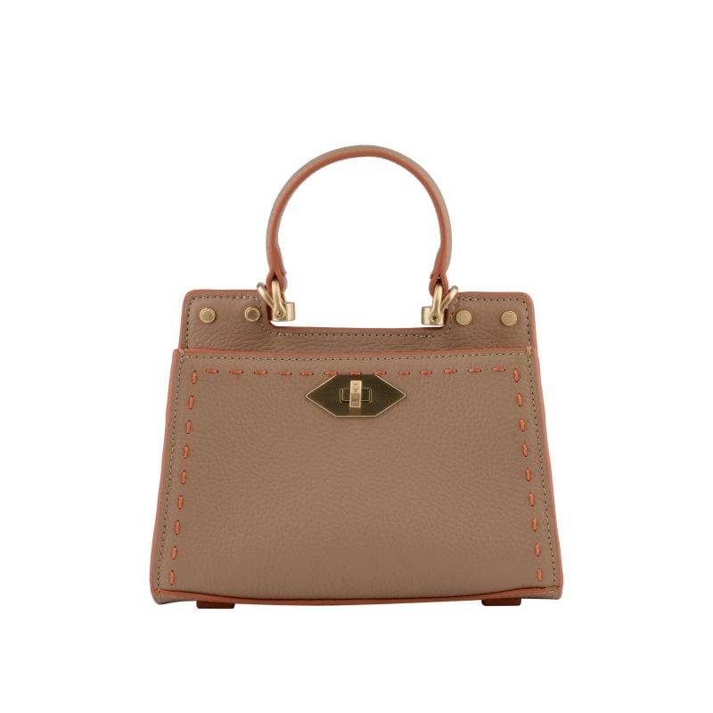 Handbag - cowhide leather POURCHET Brown