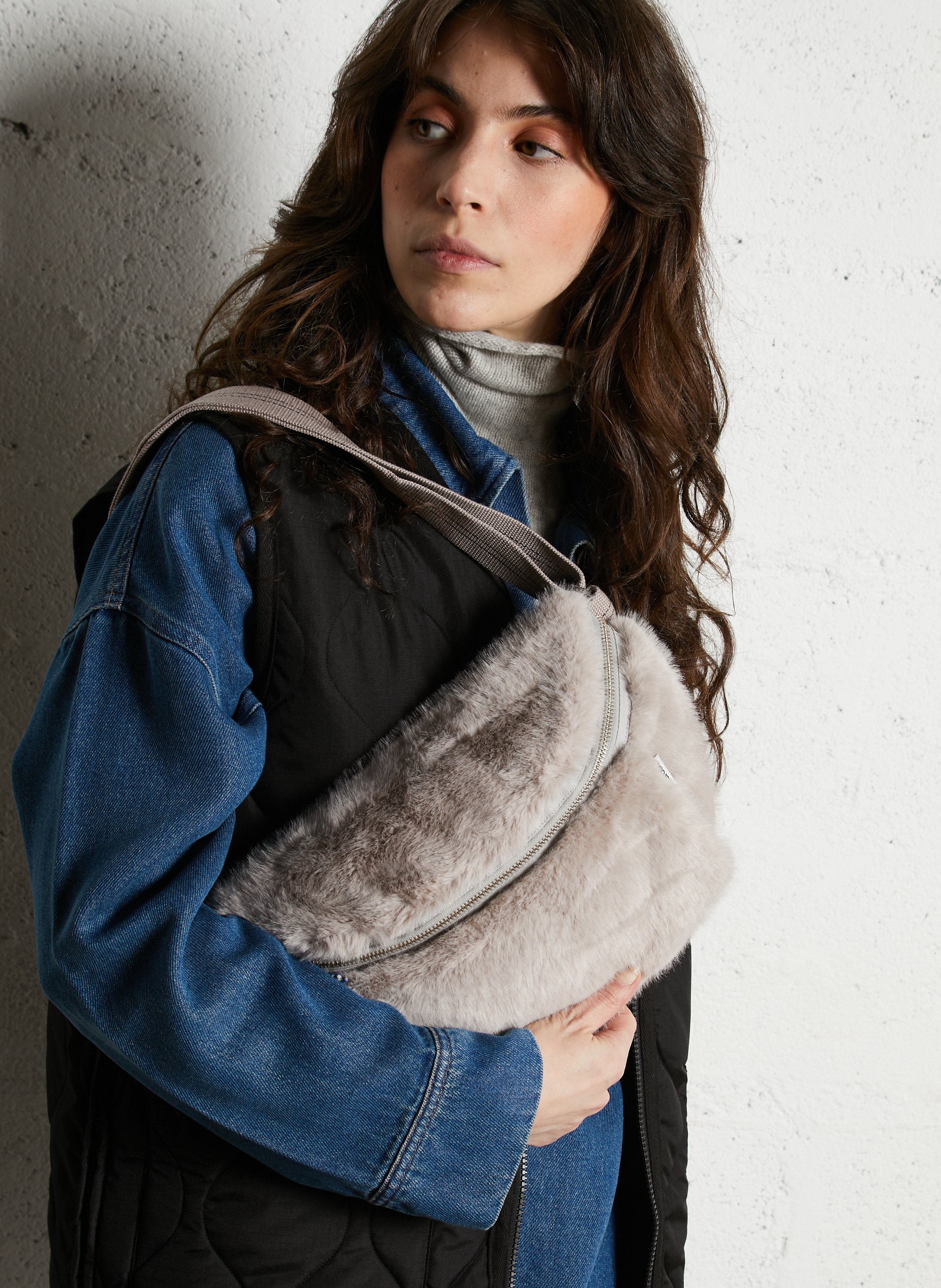 Heuptas met rits in imitatiebont BELLEROSE Grijs