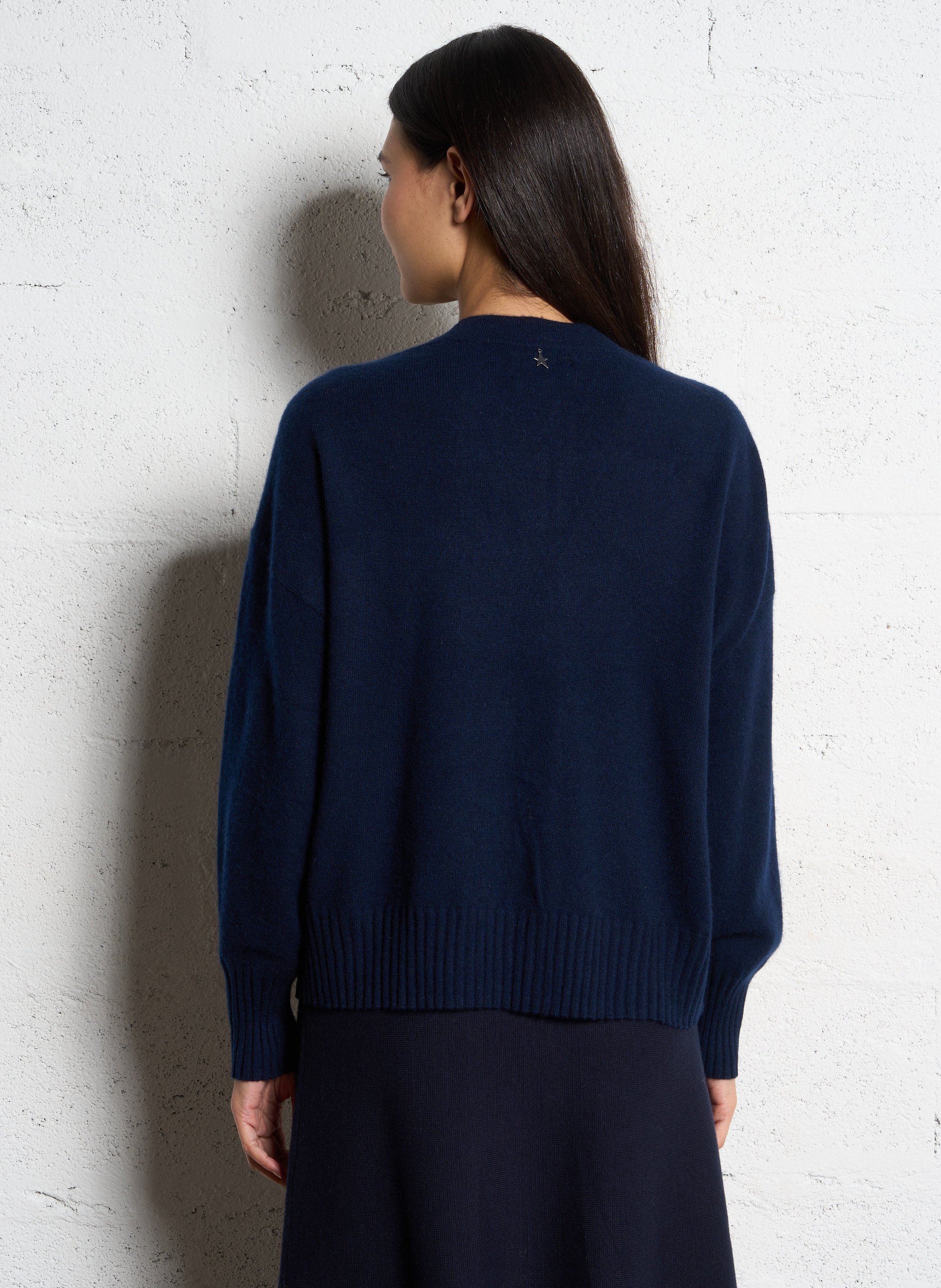 Gilet fluide col V en cachemire SUD EXPRESS Bleu