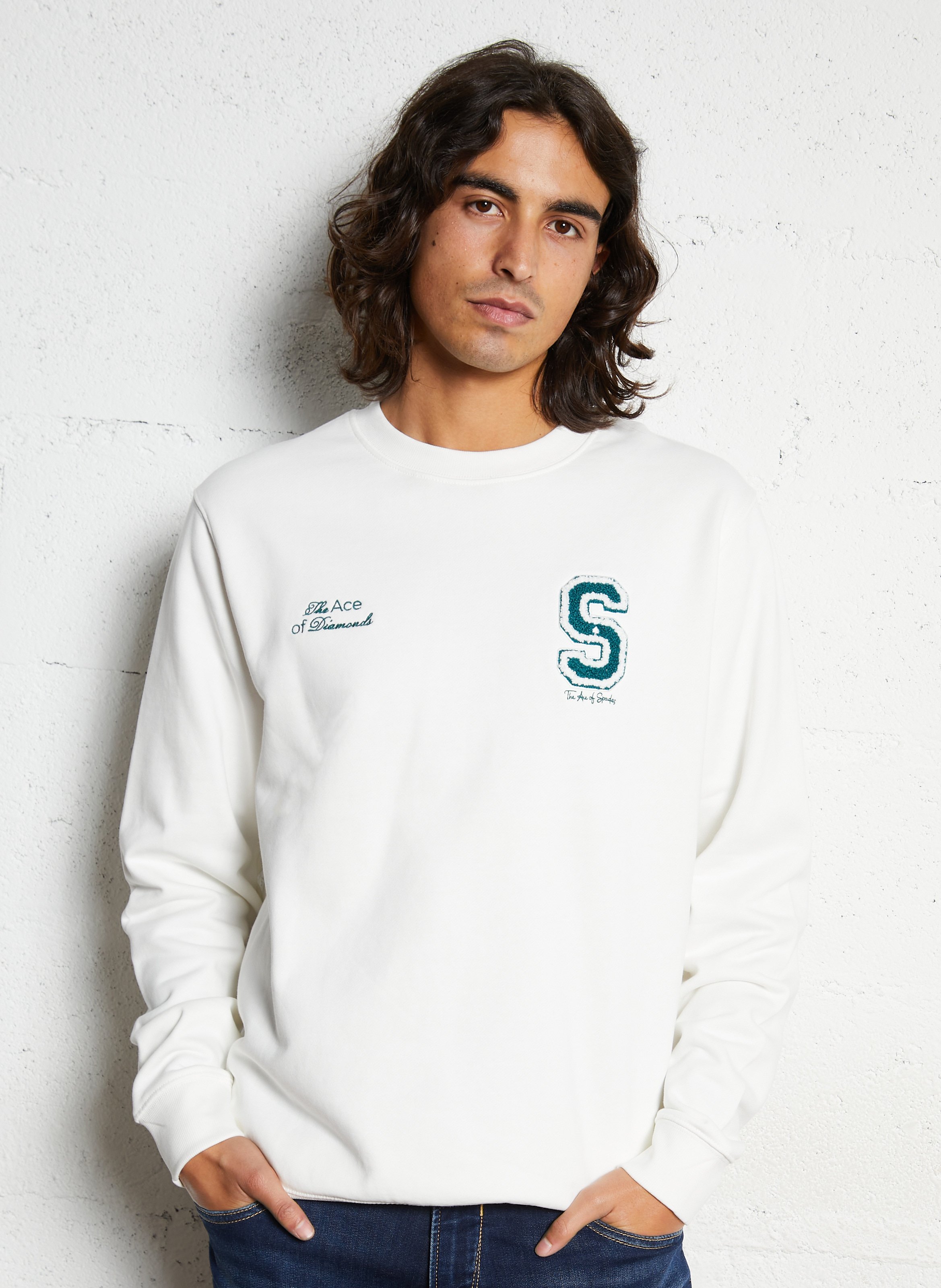 Sweat oversize en coton SOLID Blanc