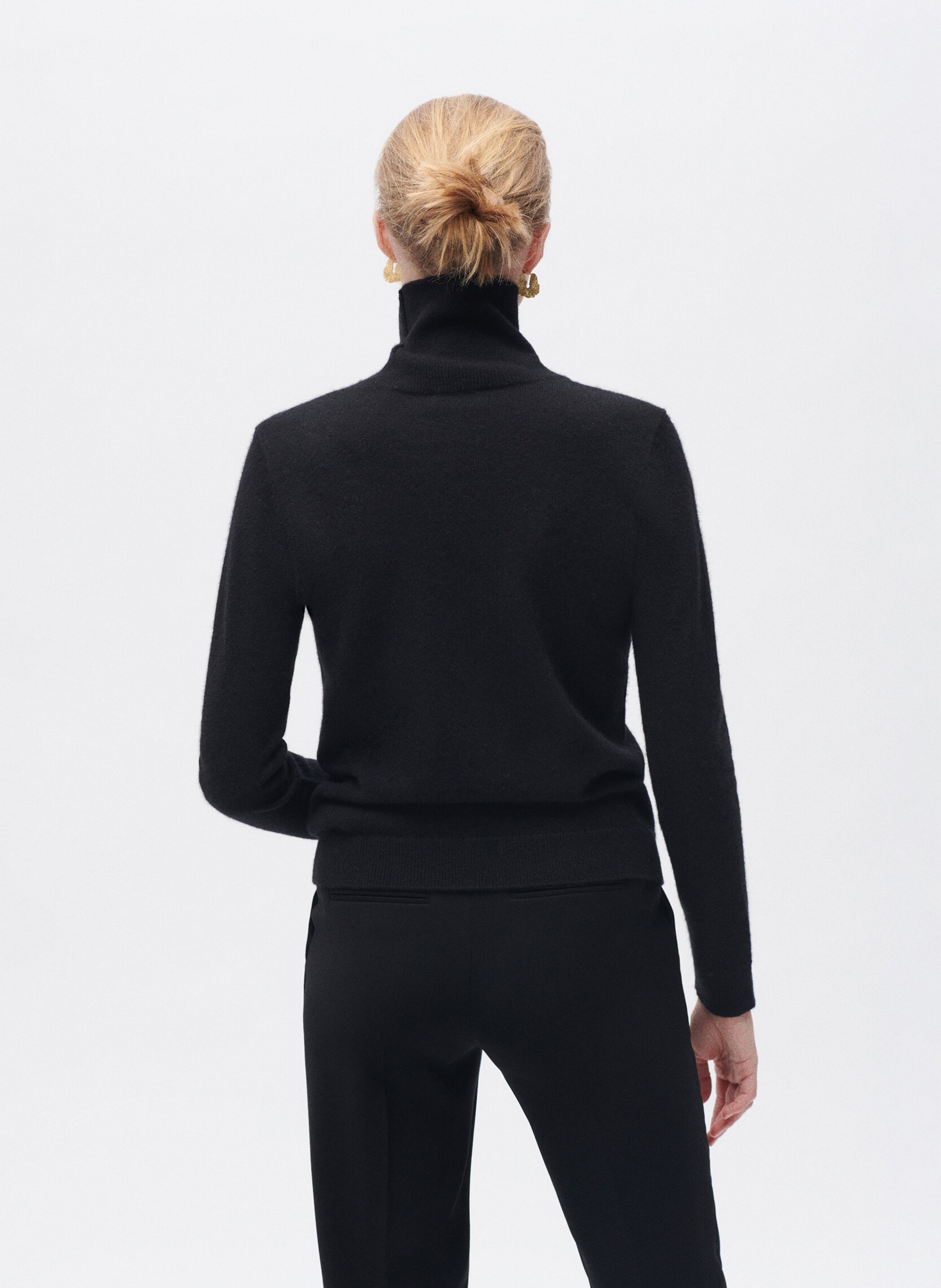 Cashmere straight-cut turtleneck sweater CAROLL Black