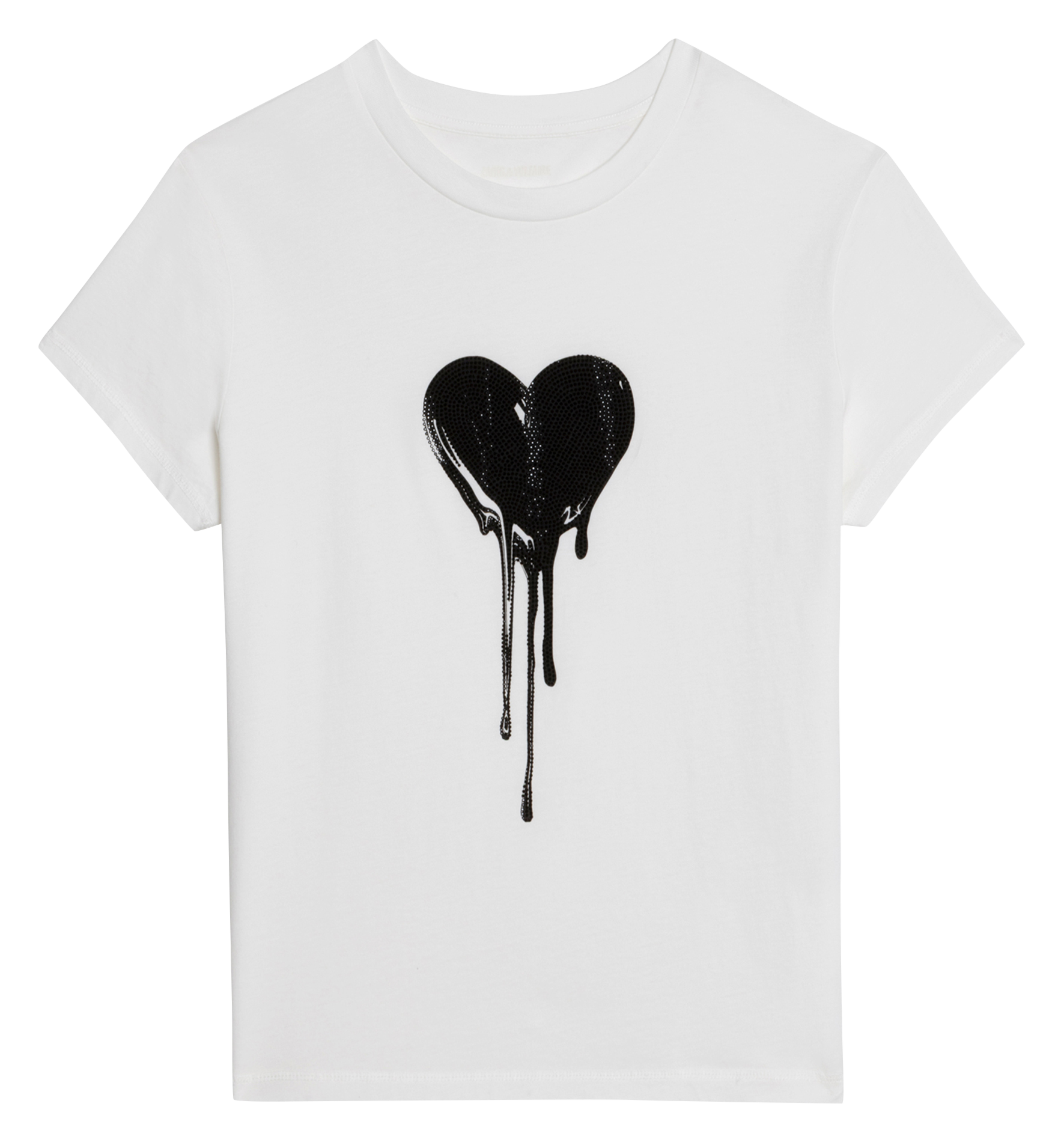 Tee-shirt droit col rond en coton ZADIG&VOLTAIRE Blanc