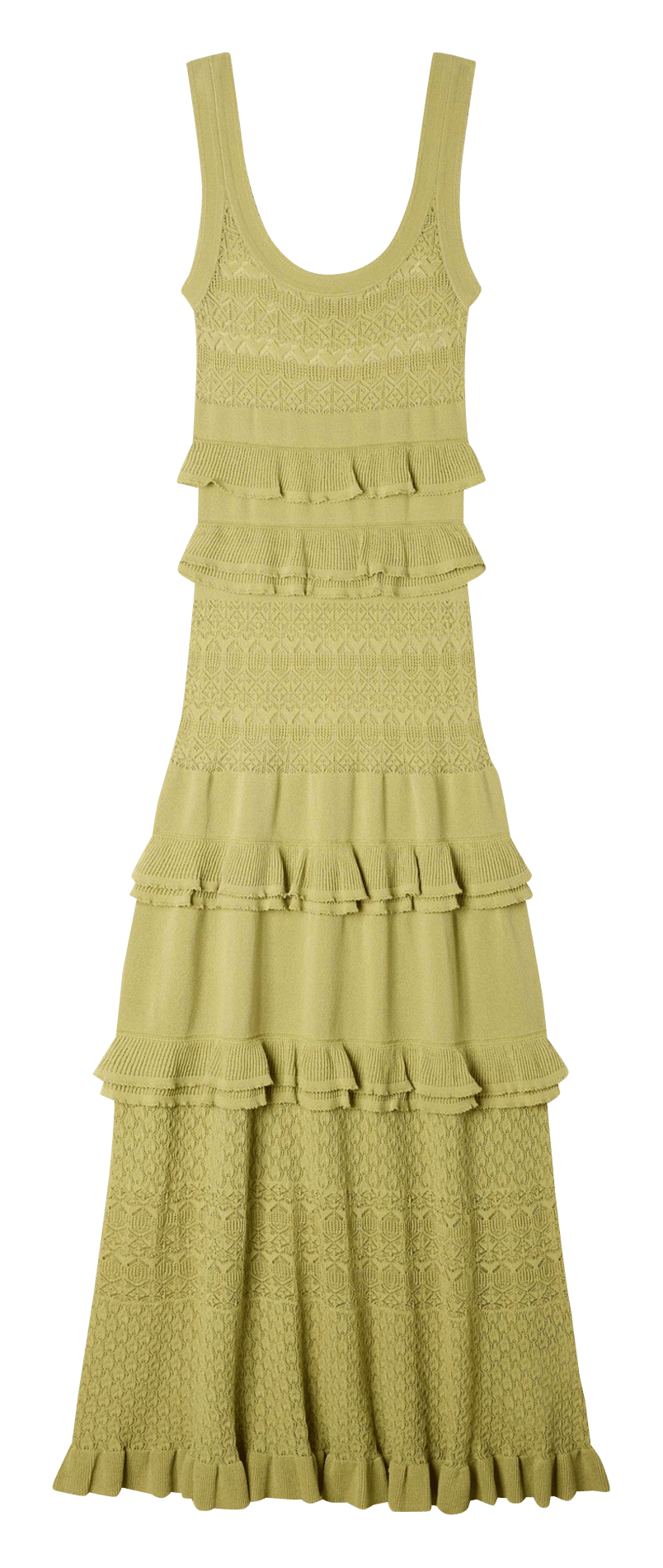 Lange aansluitende jurk met ruches SANDRO Groen