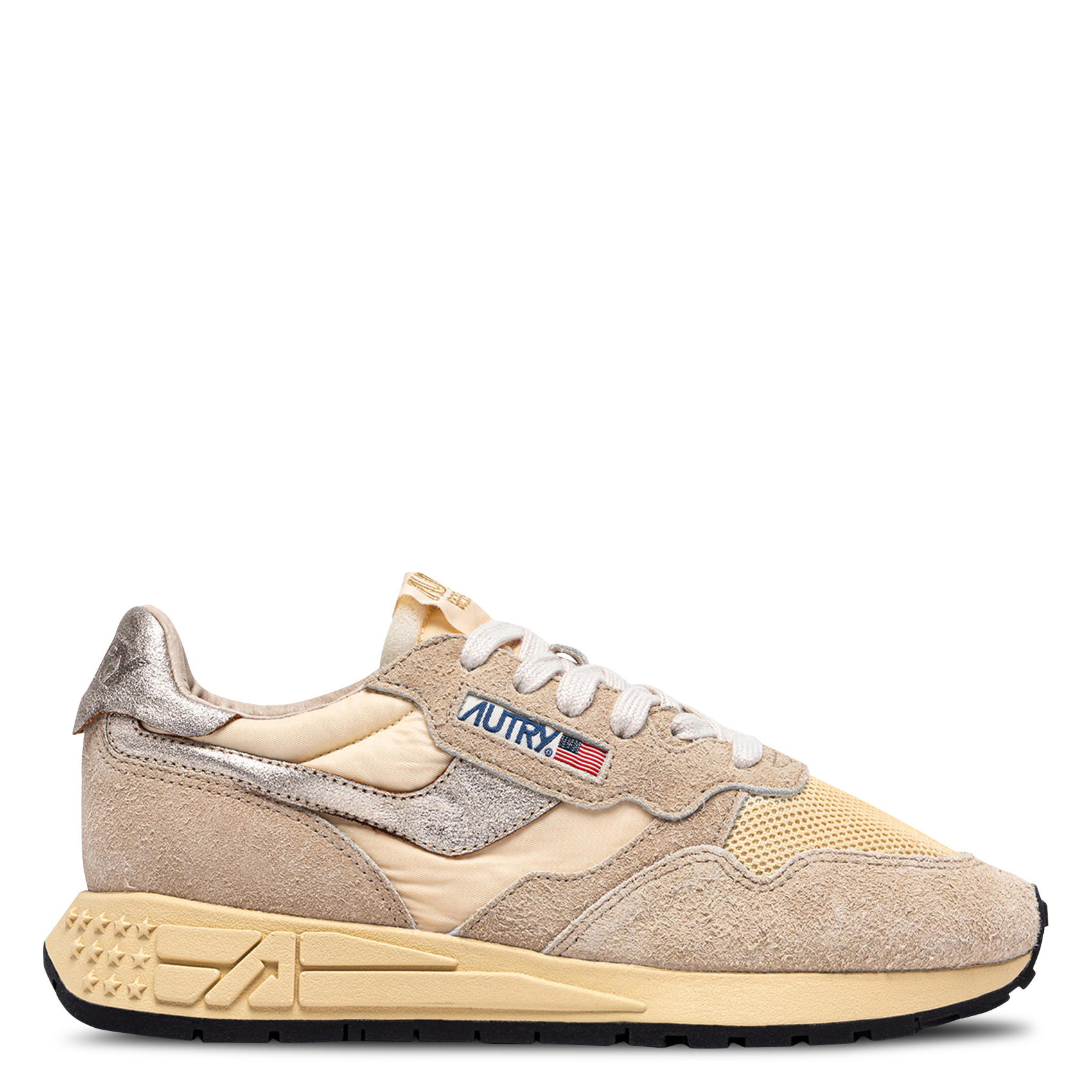 Baskets basses bi-matière AUTRY Argent
