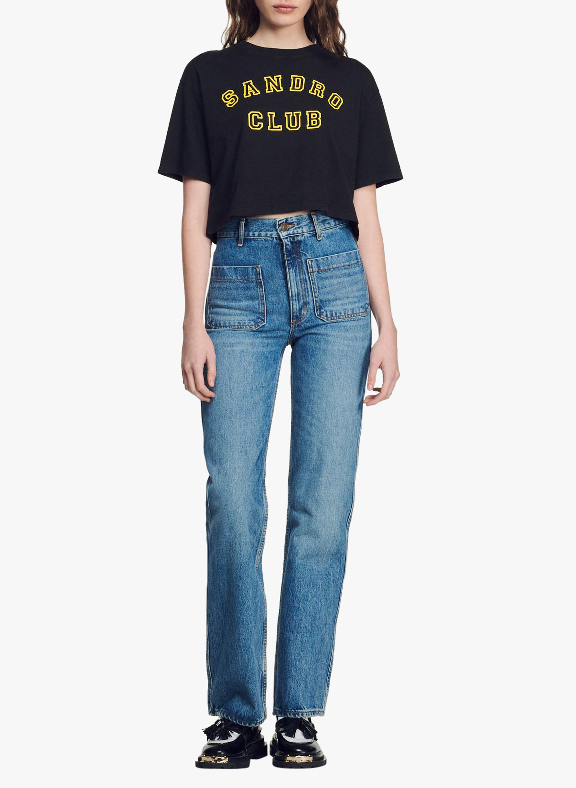 Jean bootcut en coton  SANDRO Bleu