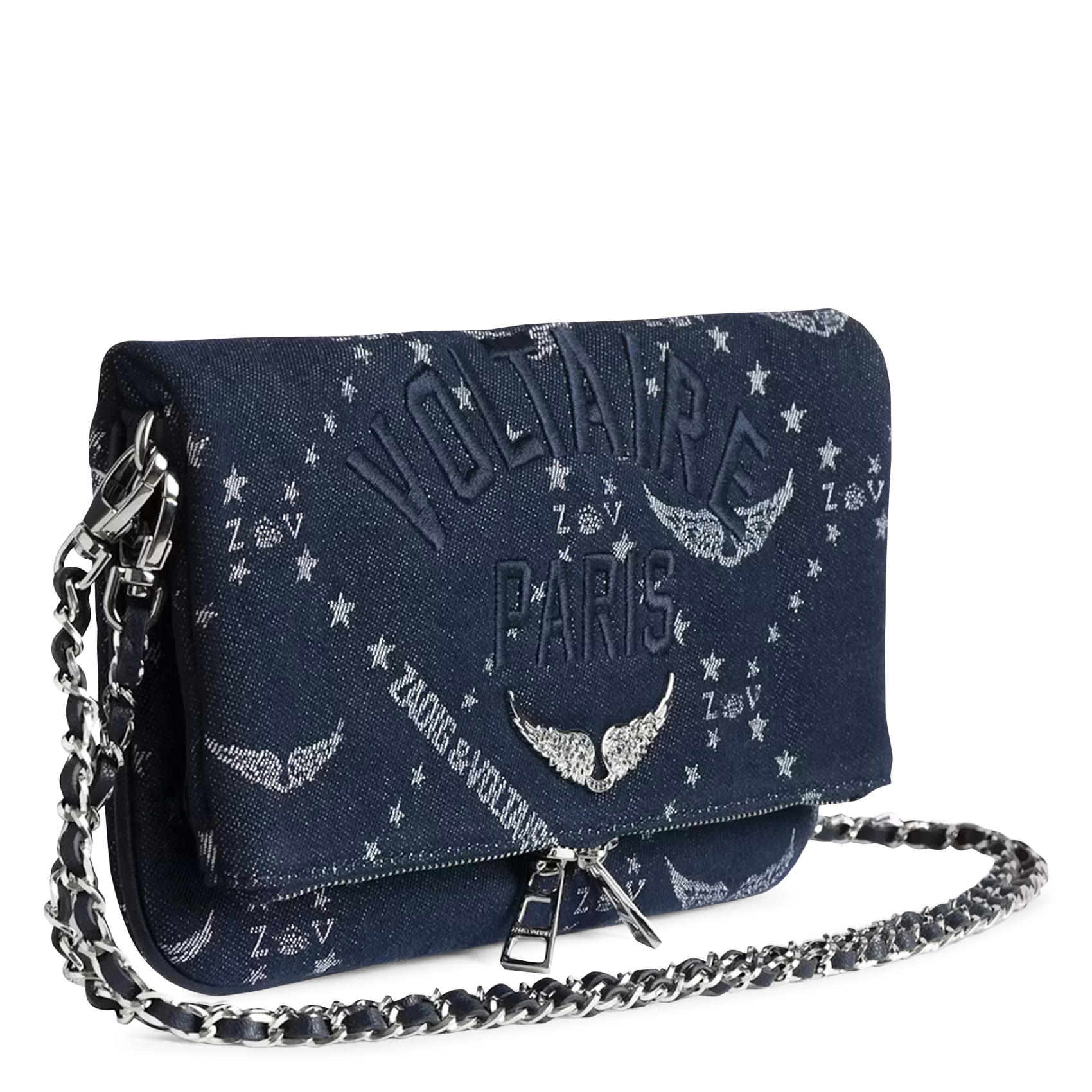 Denim Monogram Clutch ZADIG&VOLTAIRE Blue