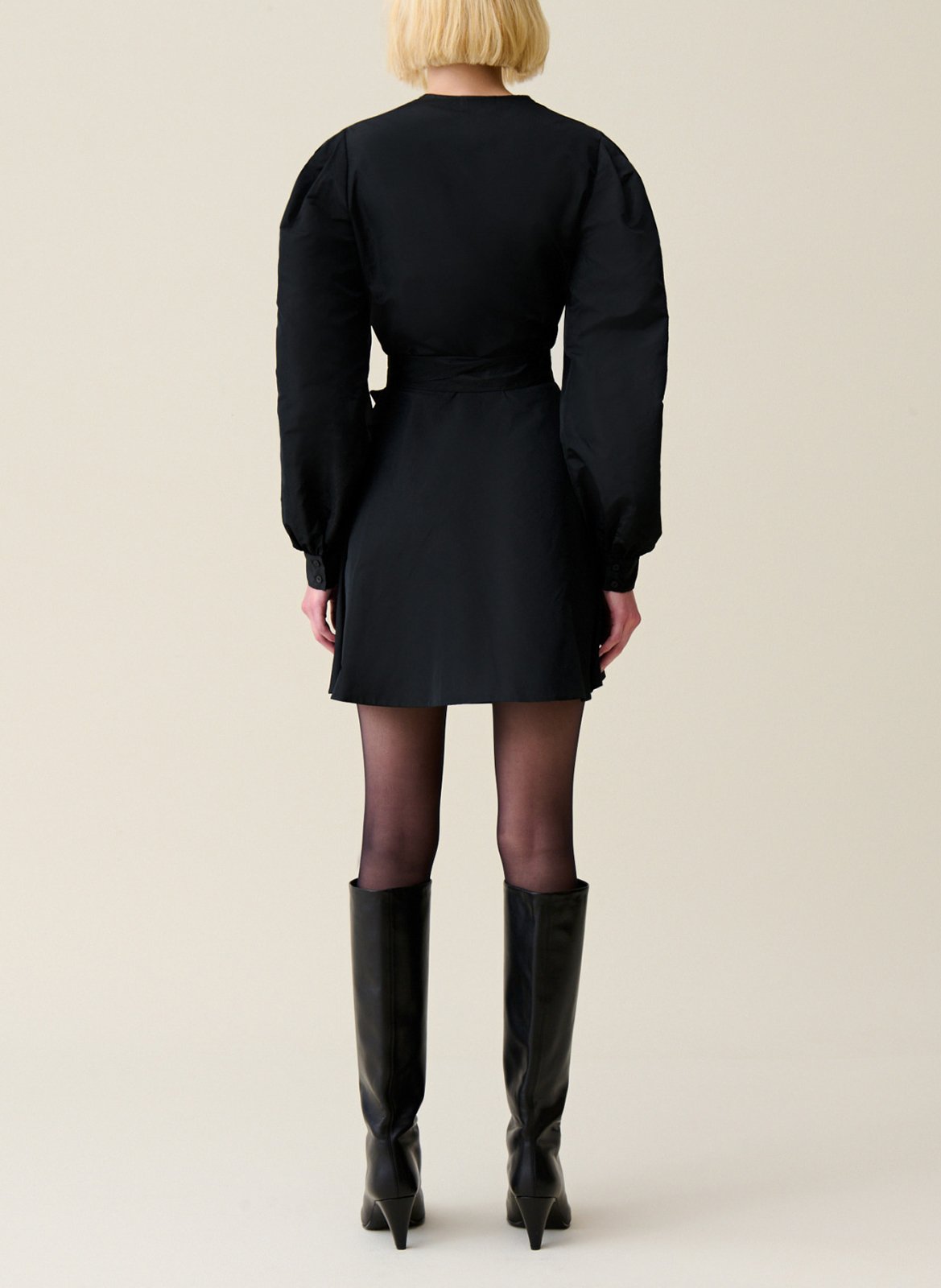 Short fitted V-neck dress CLAUDIE PIERLOT Black