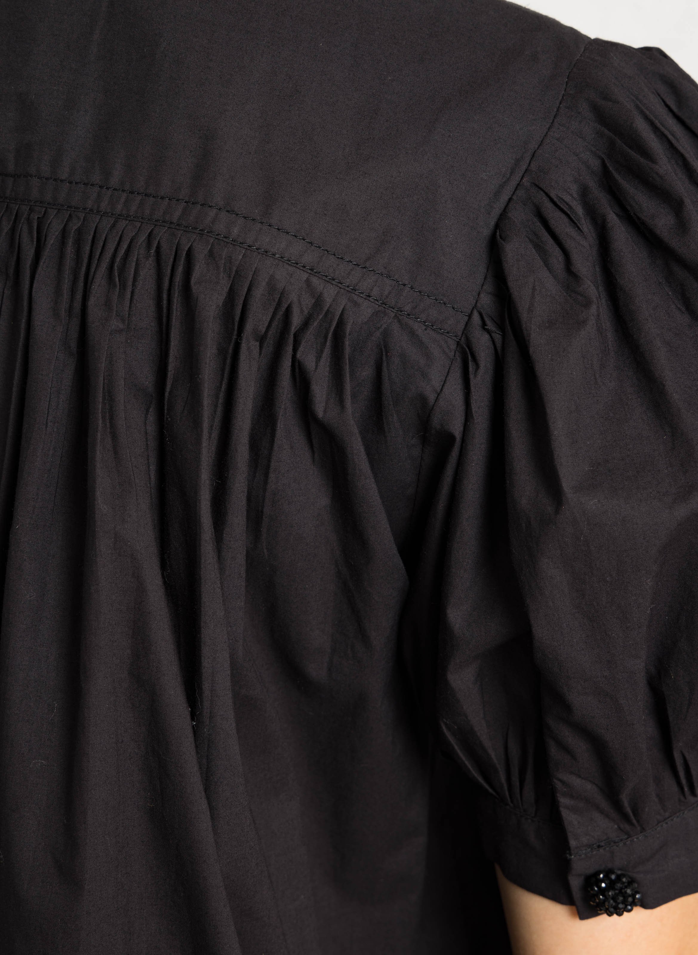 Oversized round neck cotton shirt LAURENCE BRAS Black