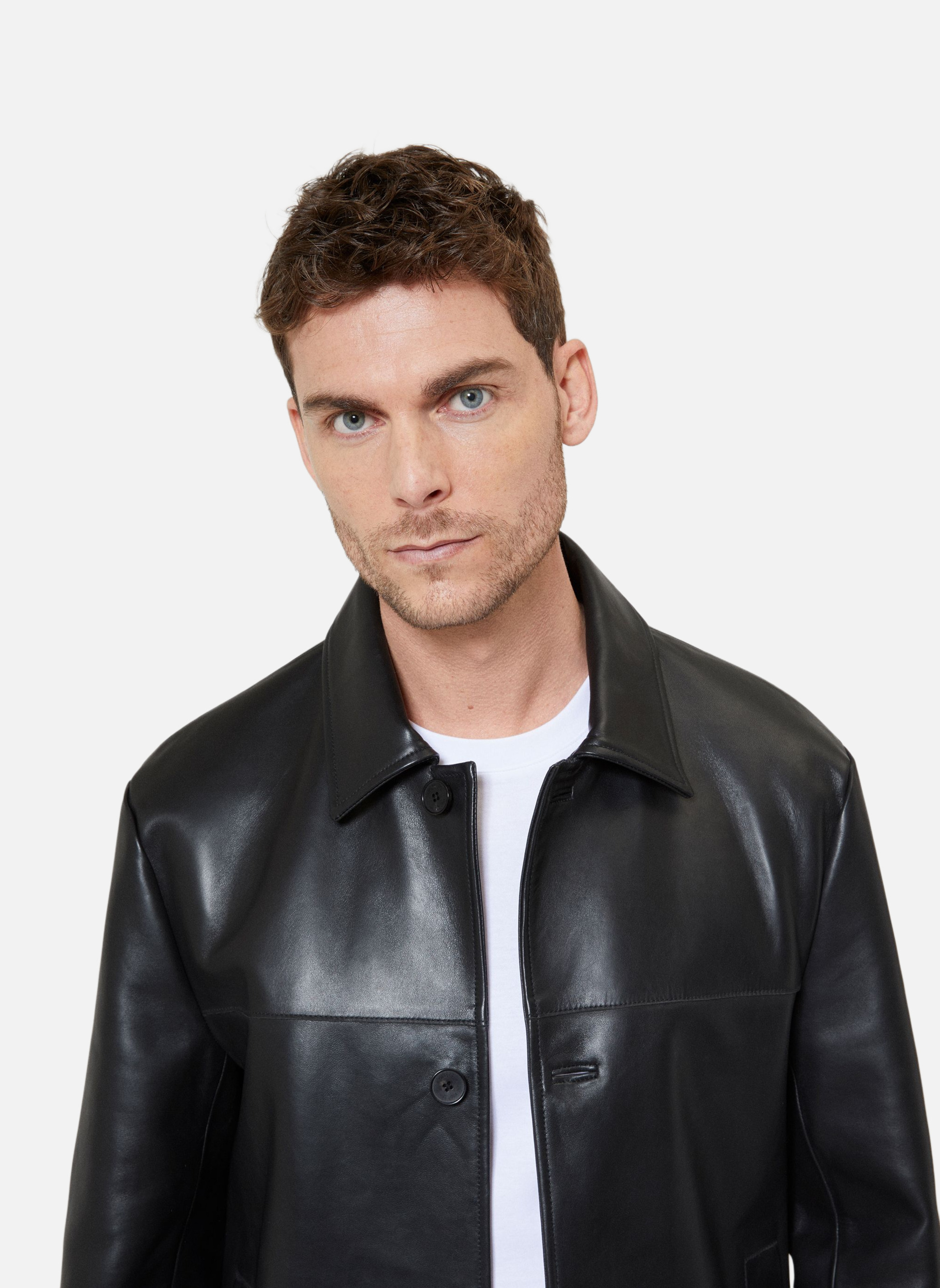 Leather jacket with buttons THE KOOPLES Black
