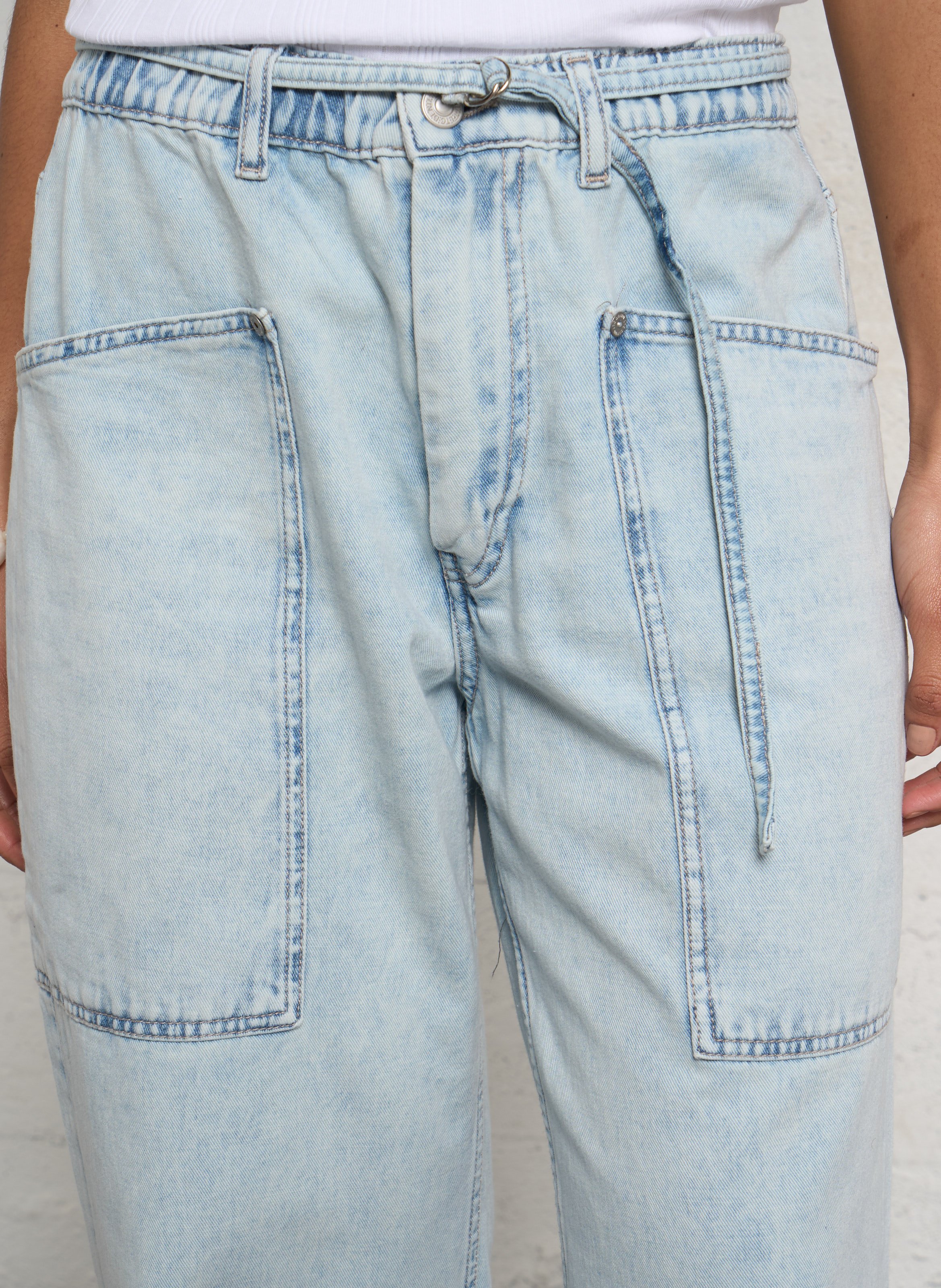Weit geschnittene Stone-Washed-Jeans LE TEMPS DES CERISES Blau