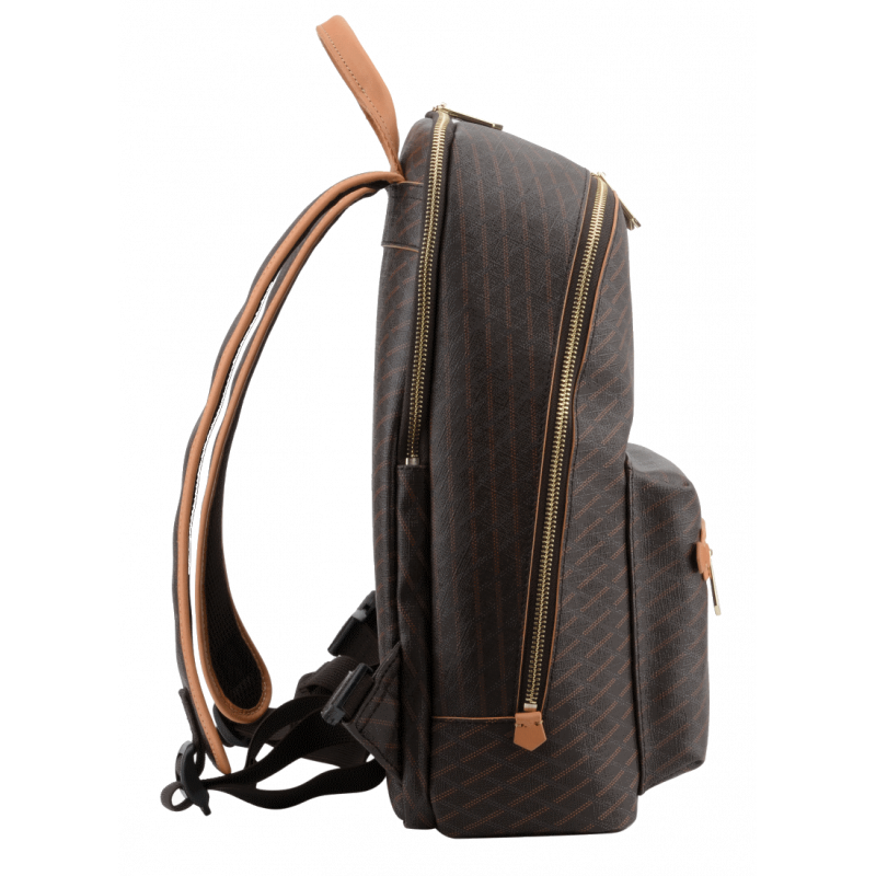 Calfskin leather backpack POURCHET Brown