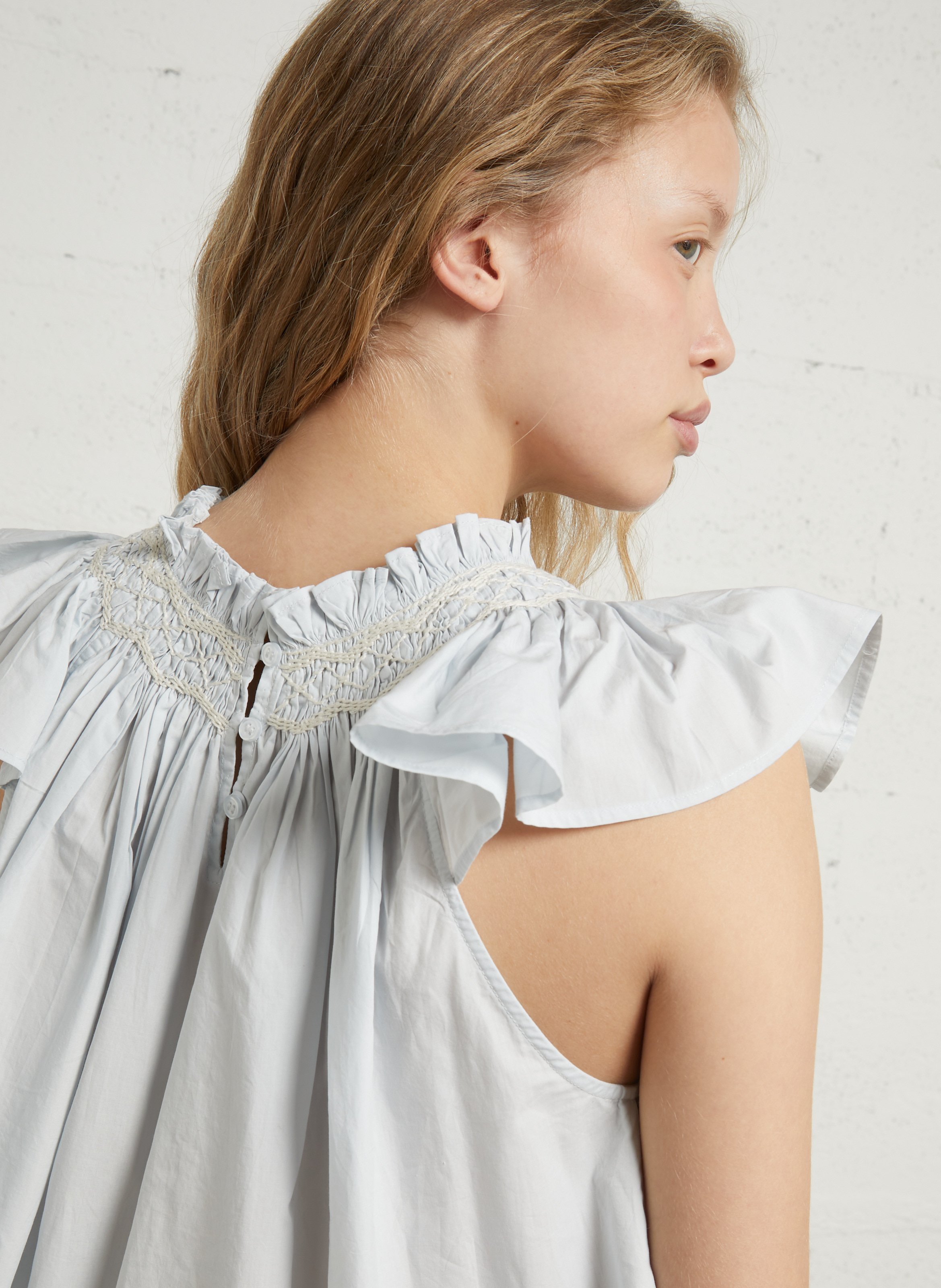 Loose-fit cotton top BELLEPIECE Blue