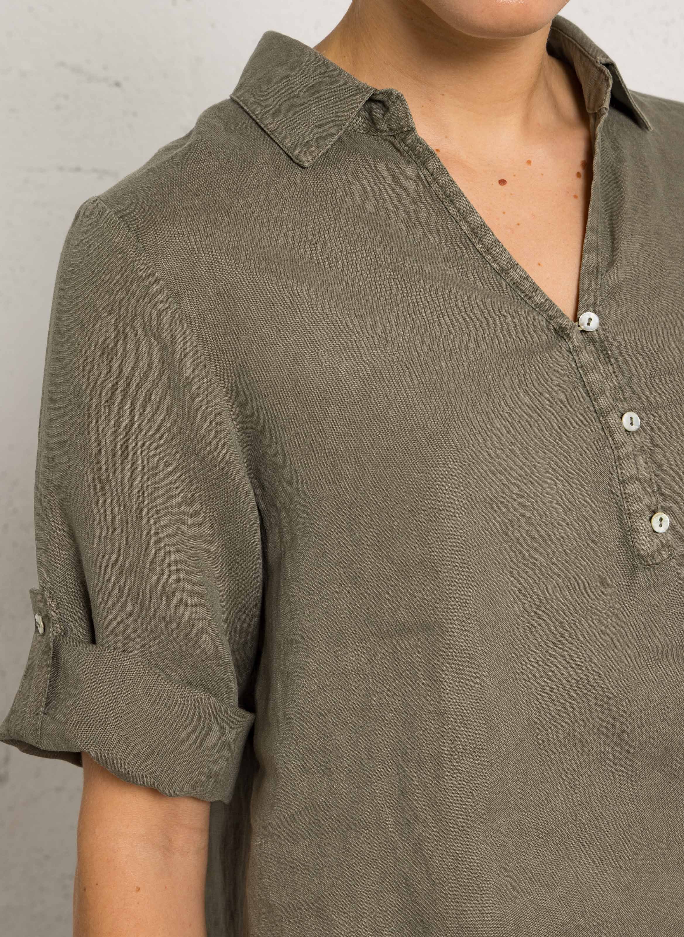 Weites Top aus Leinen SUD EXPRESS Khaki