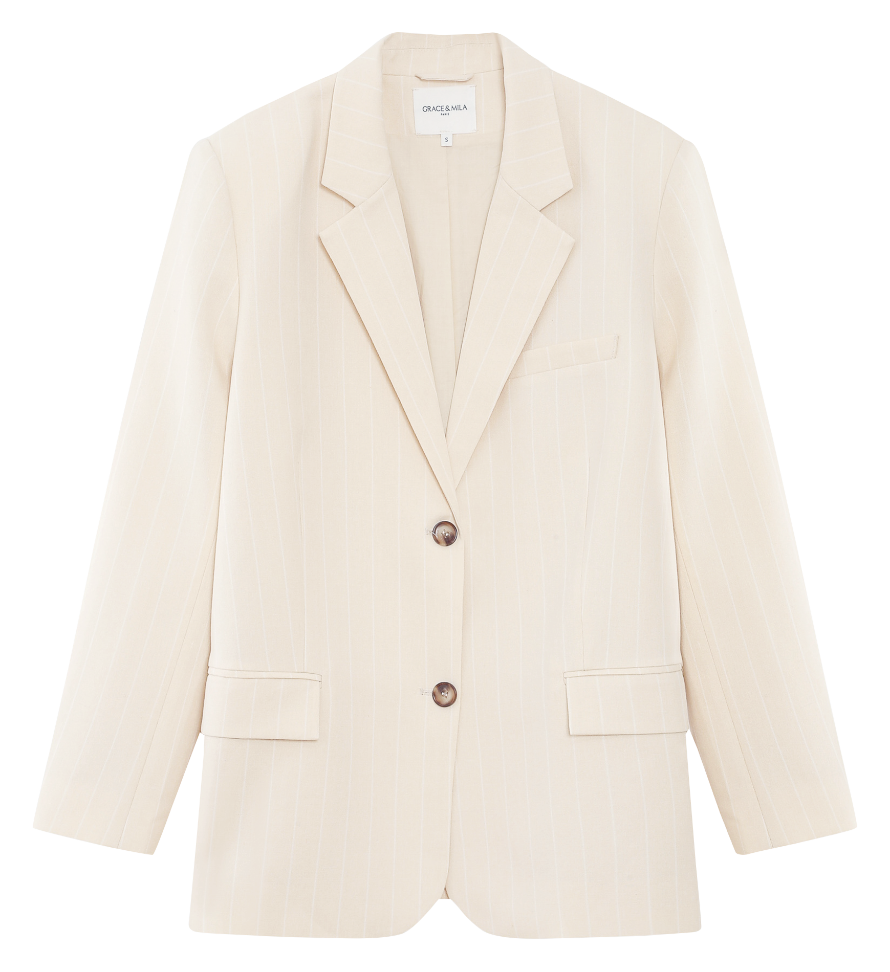 Plain straight blazer GRACE ET MILA Yellow