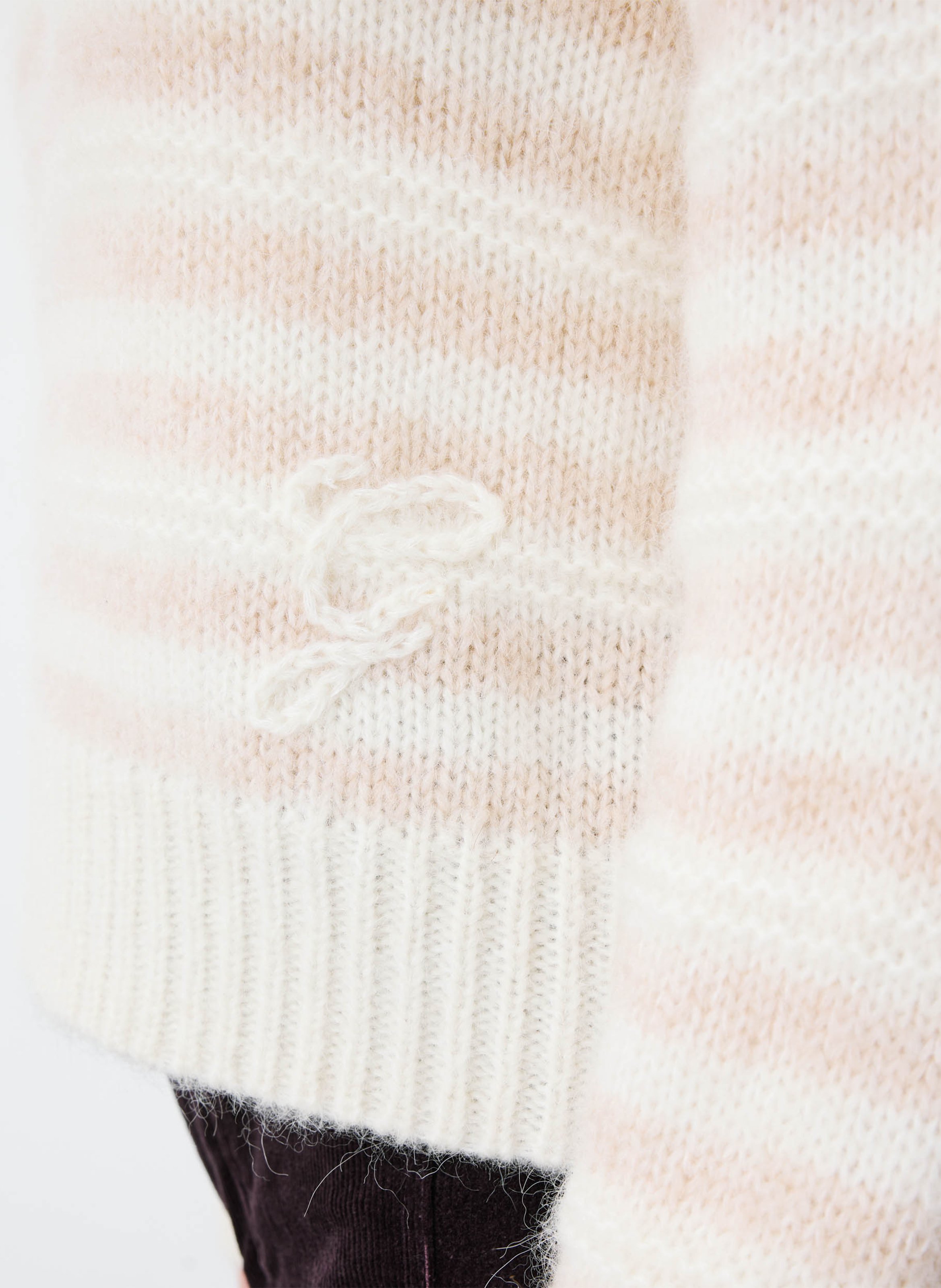 Pull col rond en laine mélangée GRACE ET MILA Beige