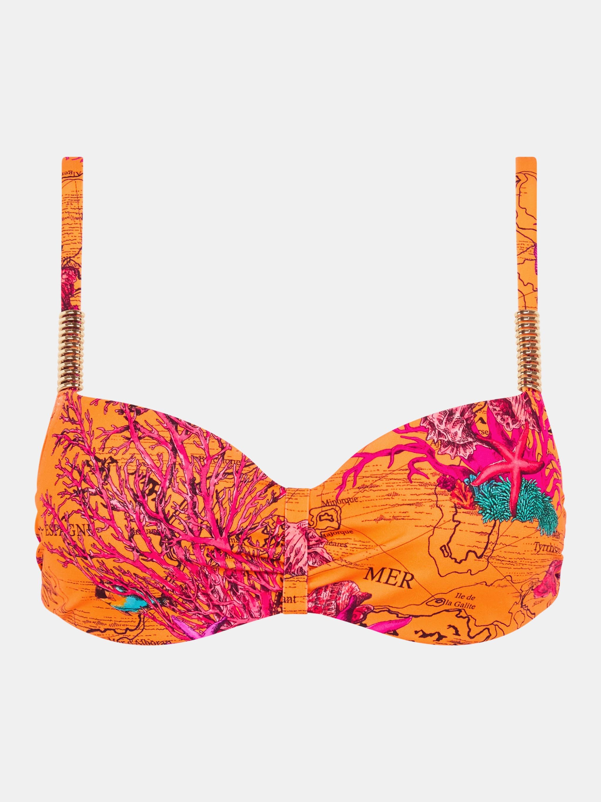 Memory foam balconette bikini top with multi-position straps CHANTELLE Green