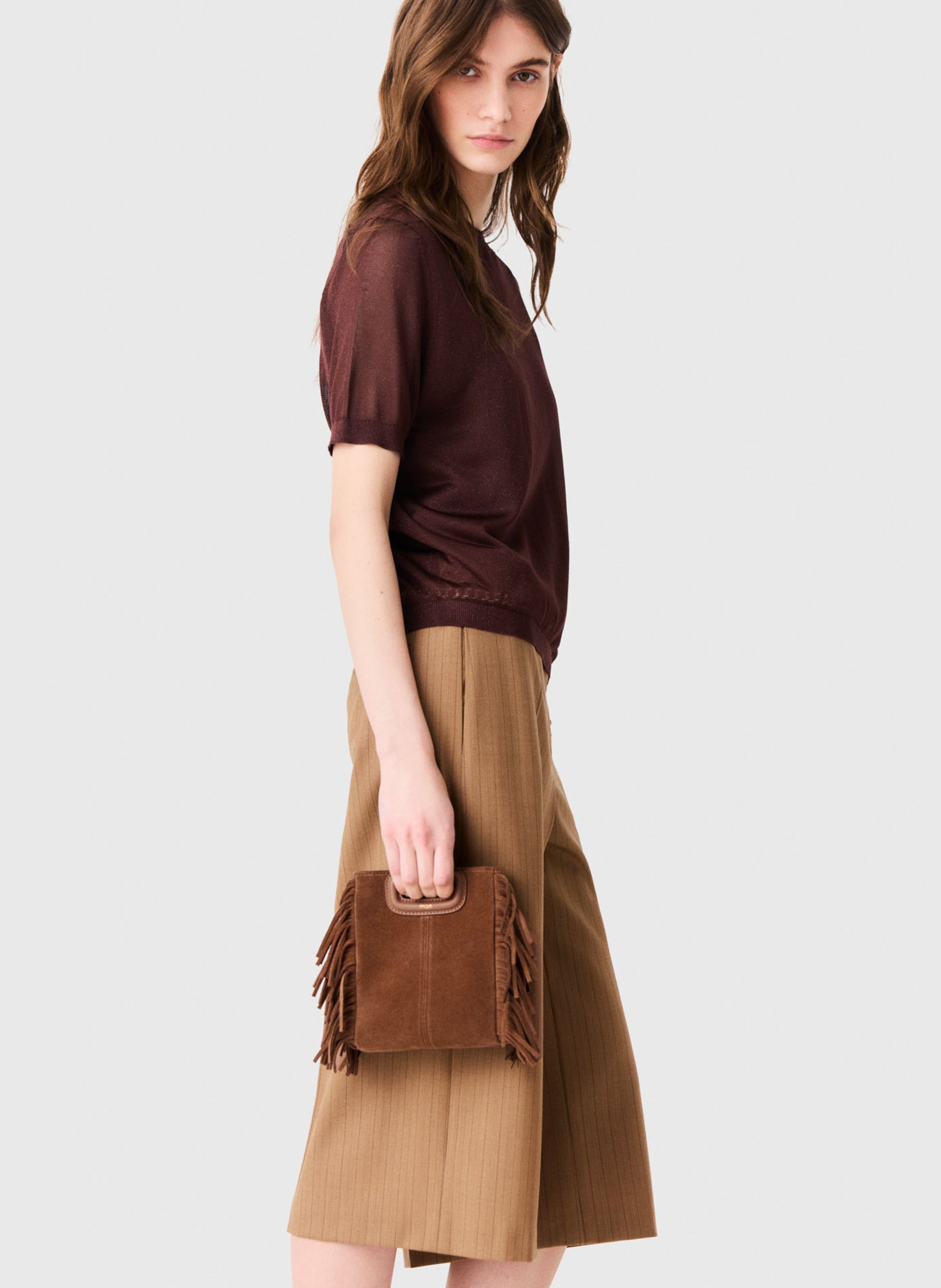 Metallic T-shirt MAJE Bruin