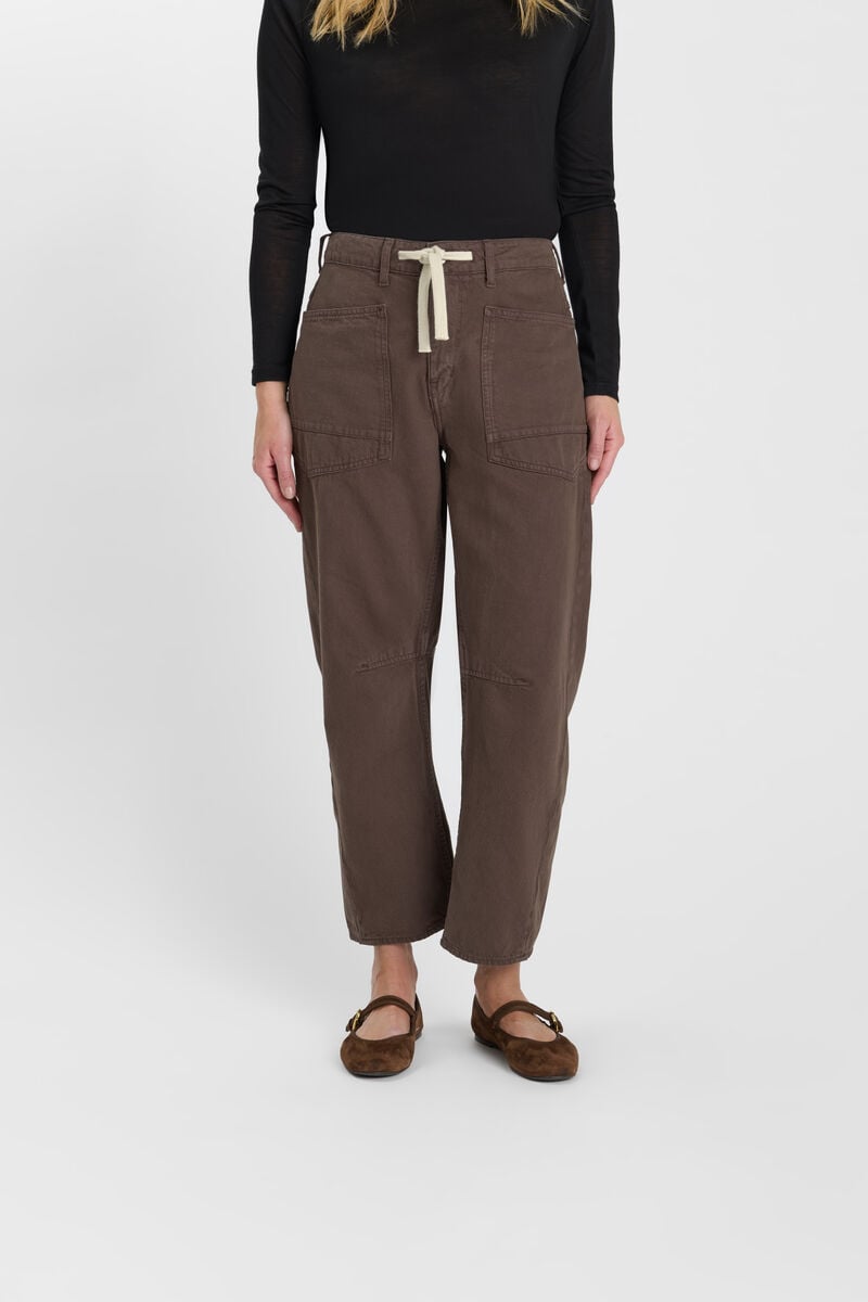 Loose jeans, wide leg, length 34 LE TEMPS DES CERISES Brown