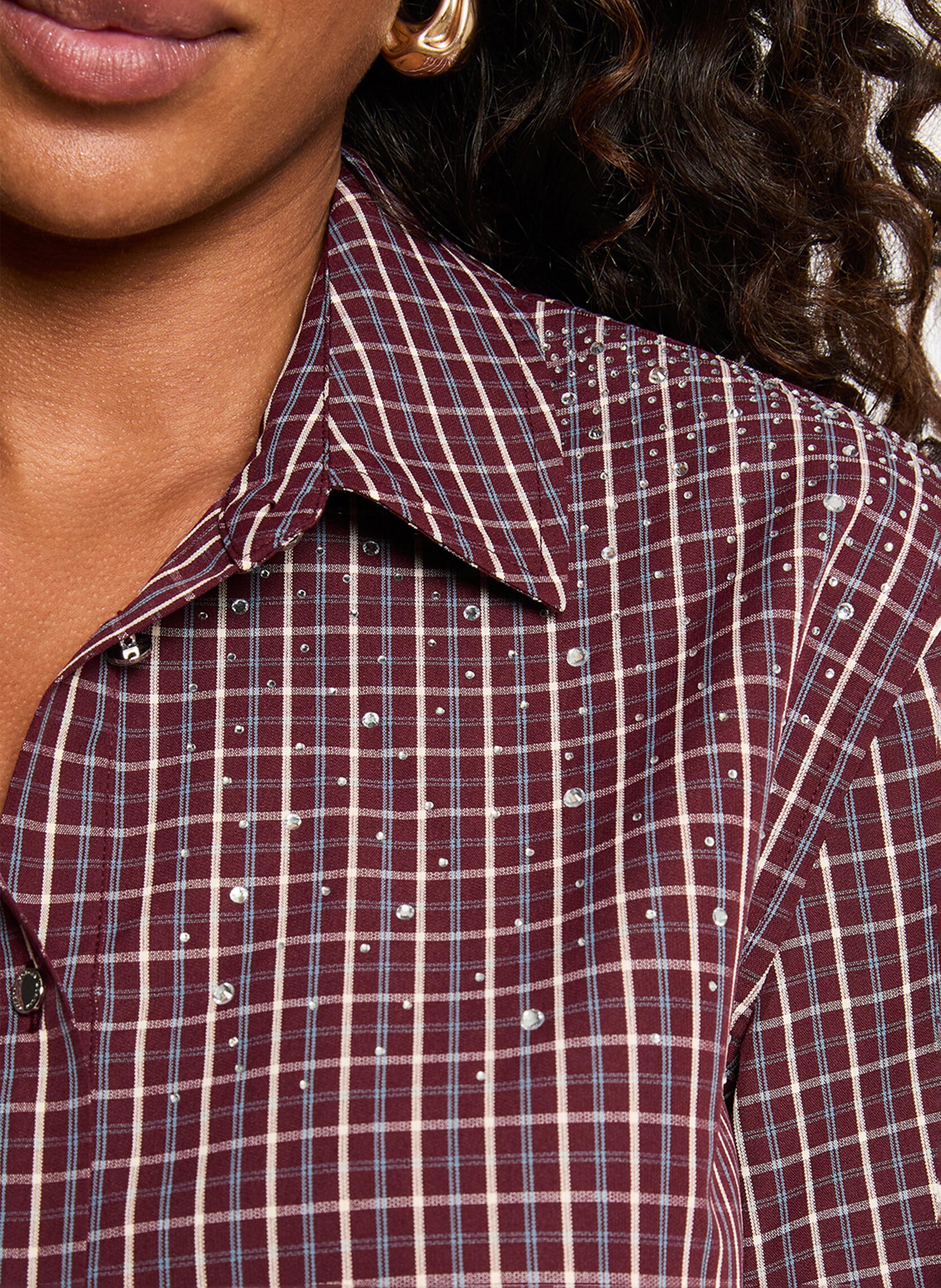 Chemise oversize à carreaux MORGAN Rouge