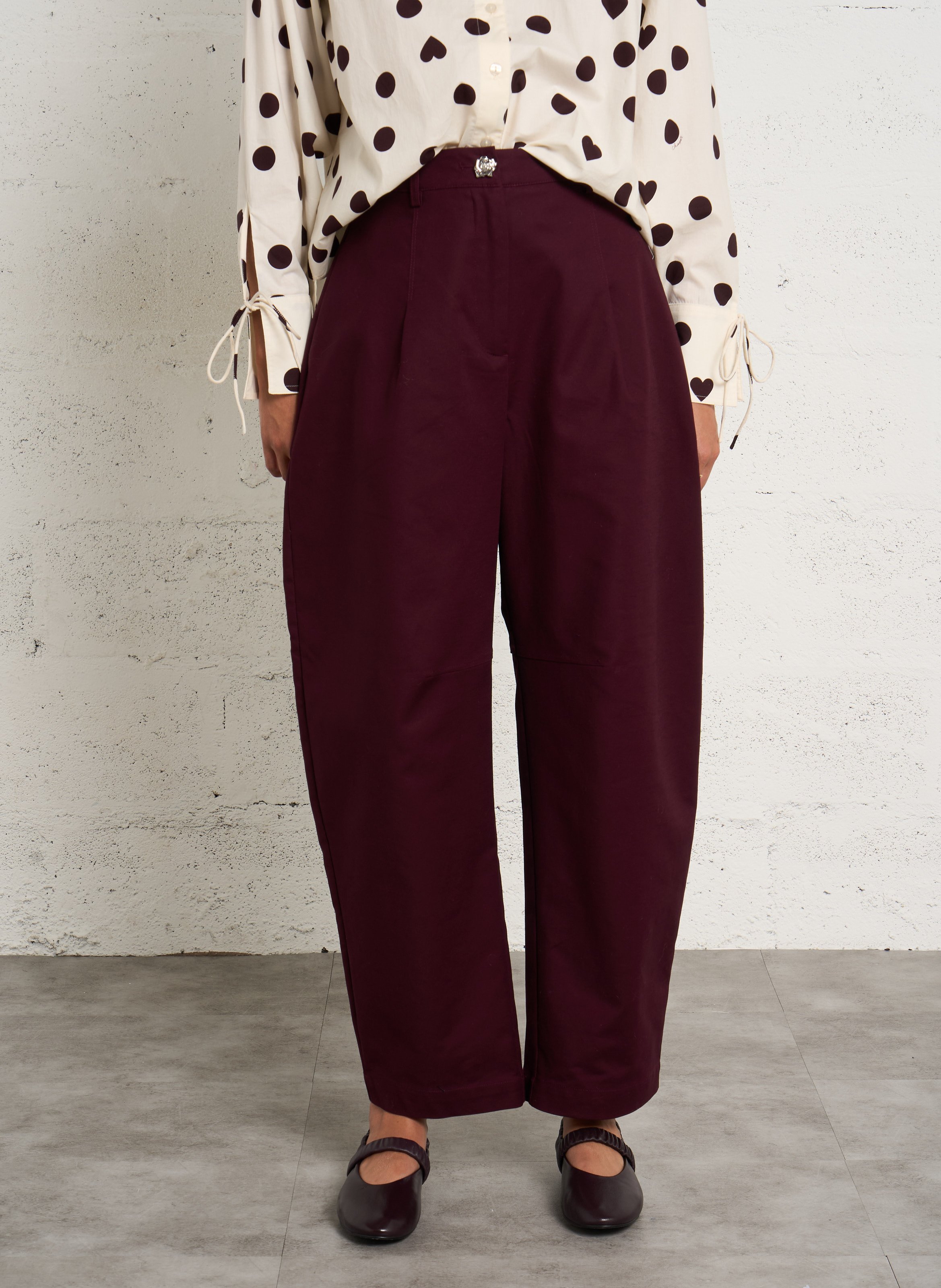 Wide-leg pants with braces FABIENNE CHAPOT Red