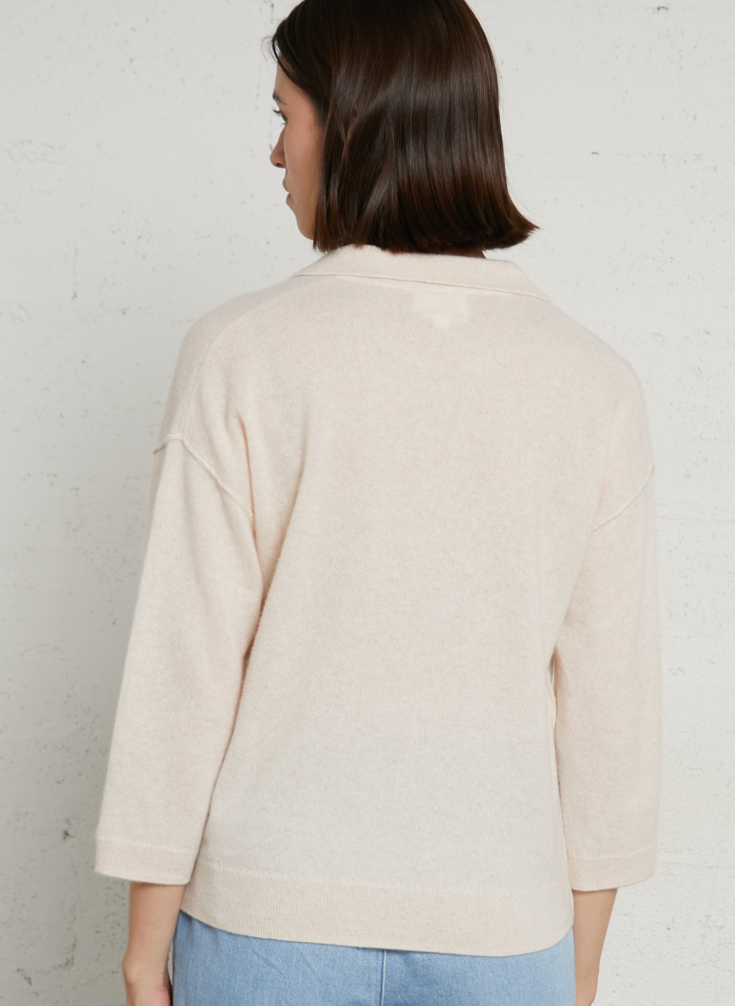 Oversized trui van kasjmier met V-hals MAISON 123 Roze