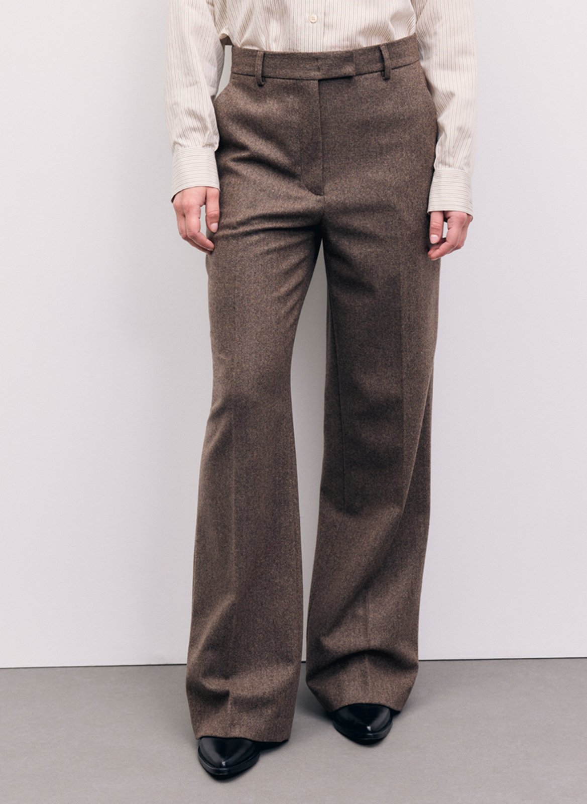 Pantalon large en laine mélangée GERARD DAREL Marron
