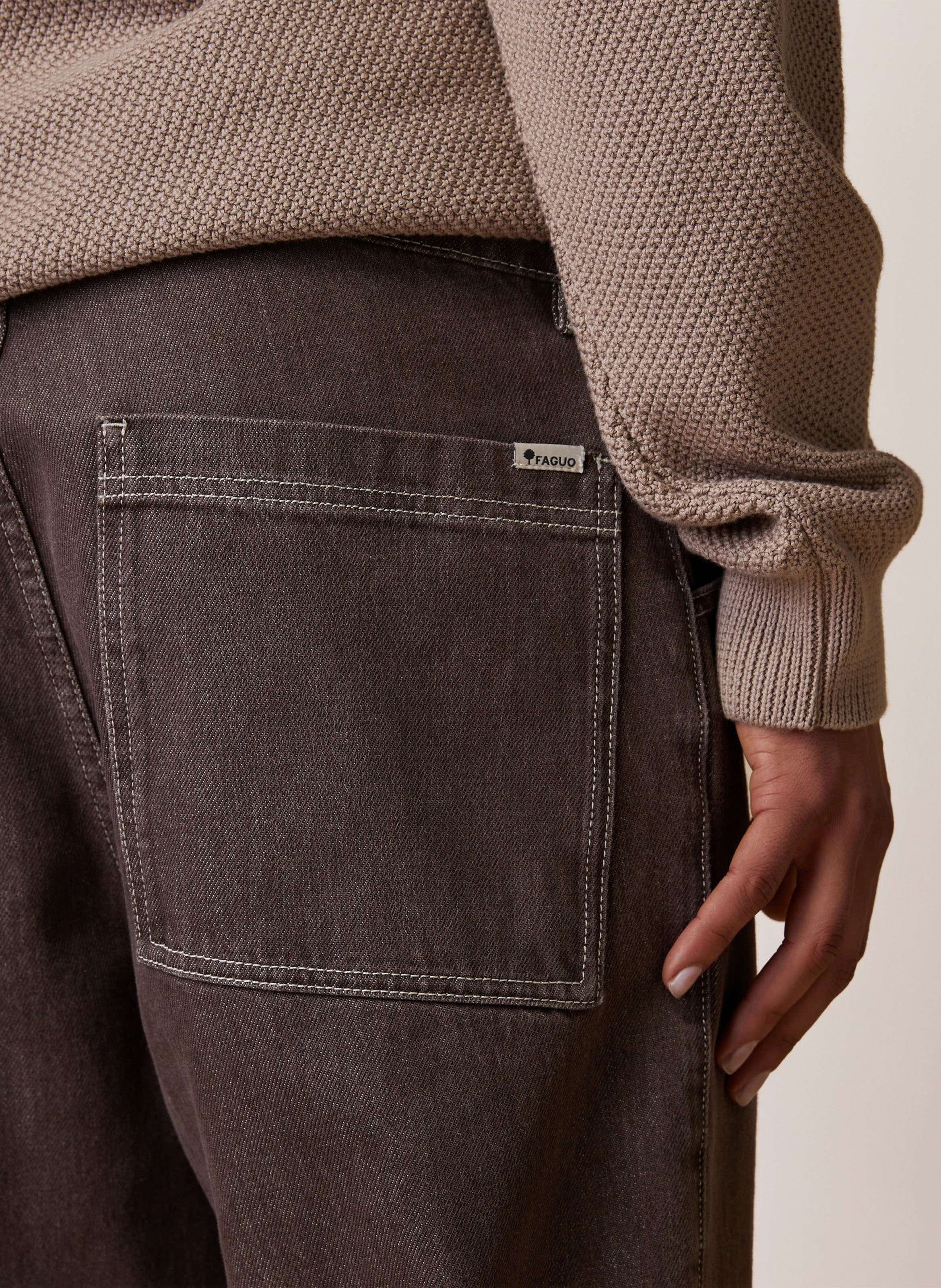 Straight-leg cotton jeans FAGUO Brown