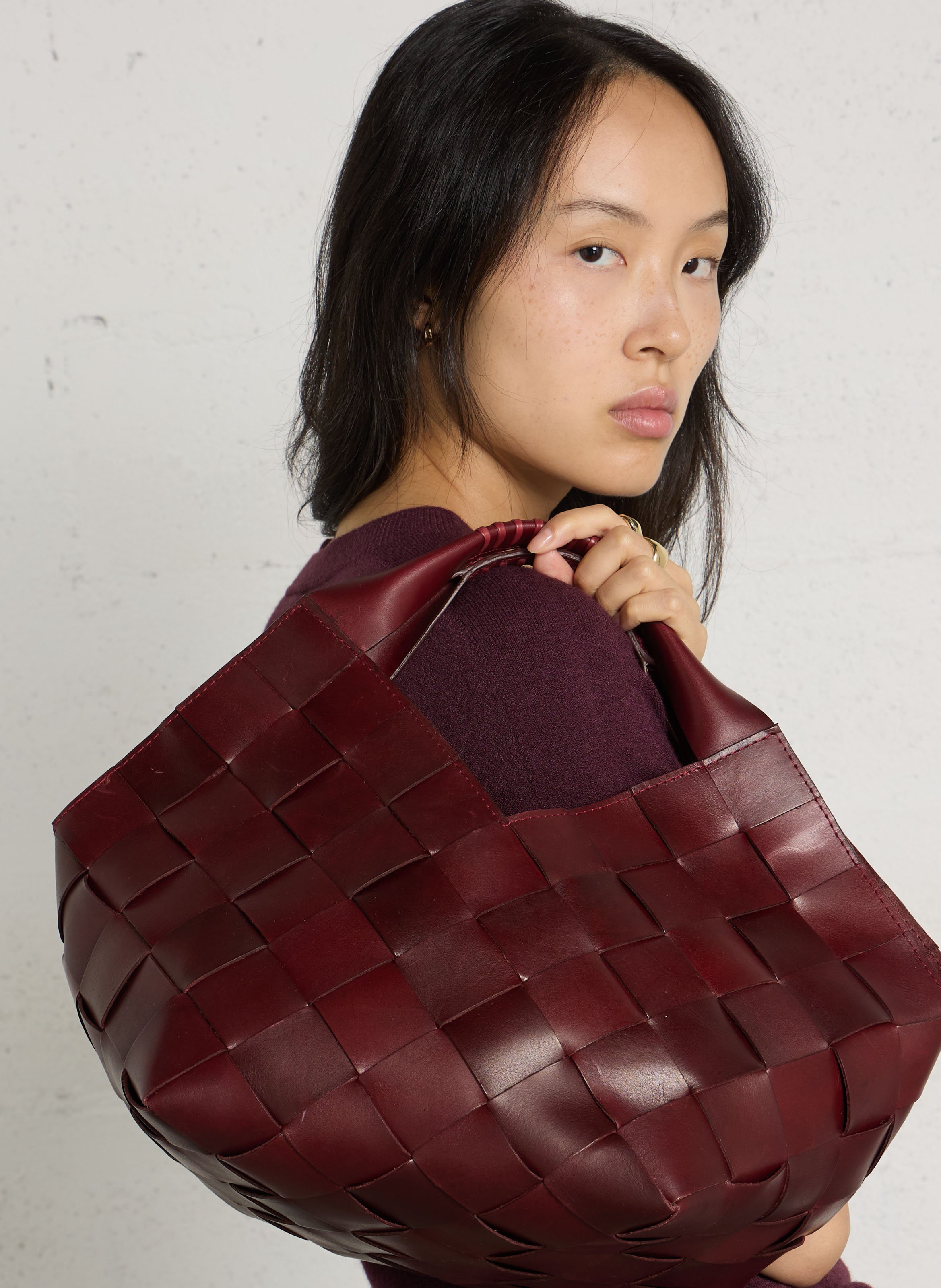 Leren handtas DRAGON DIFFUSION Rood