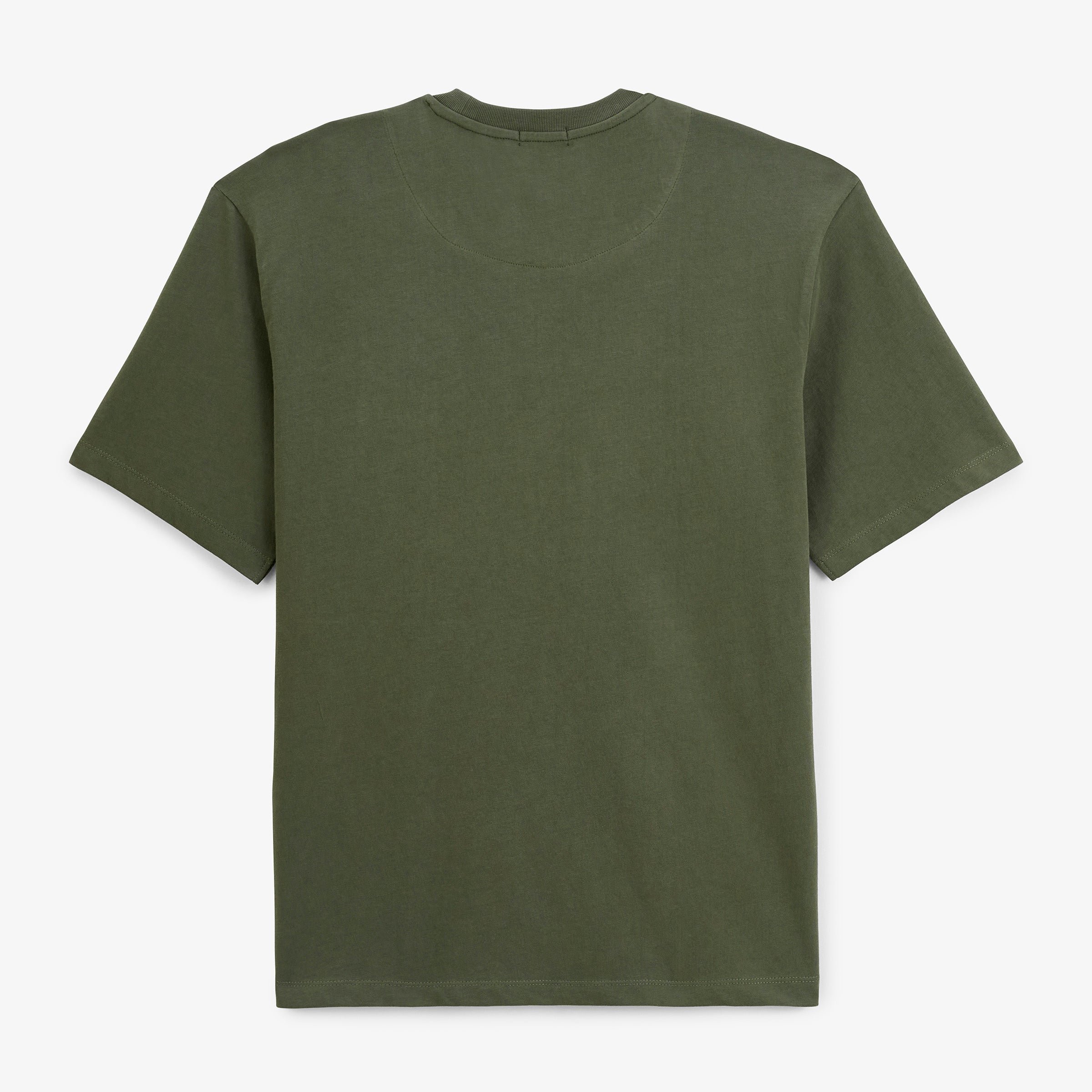 Short-sleeve round neck t-shirt with embroidered Thor design in thyme green SERGE BLANCO Green