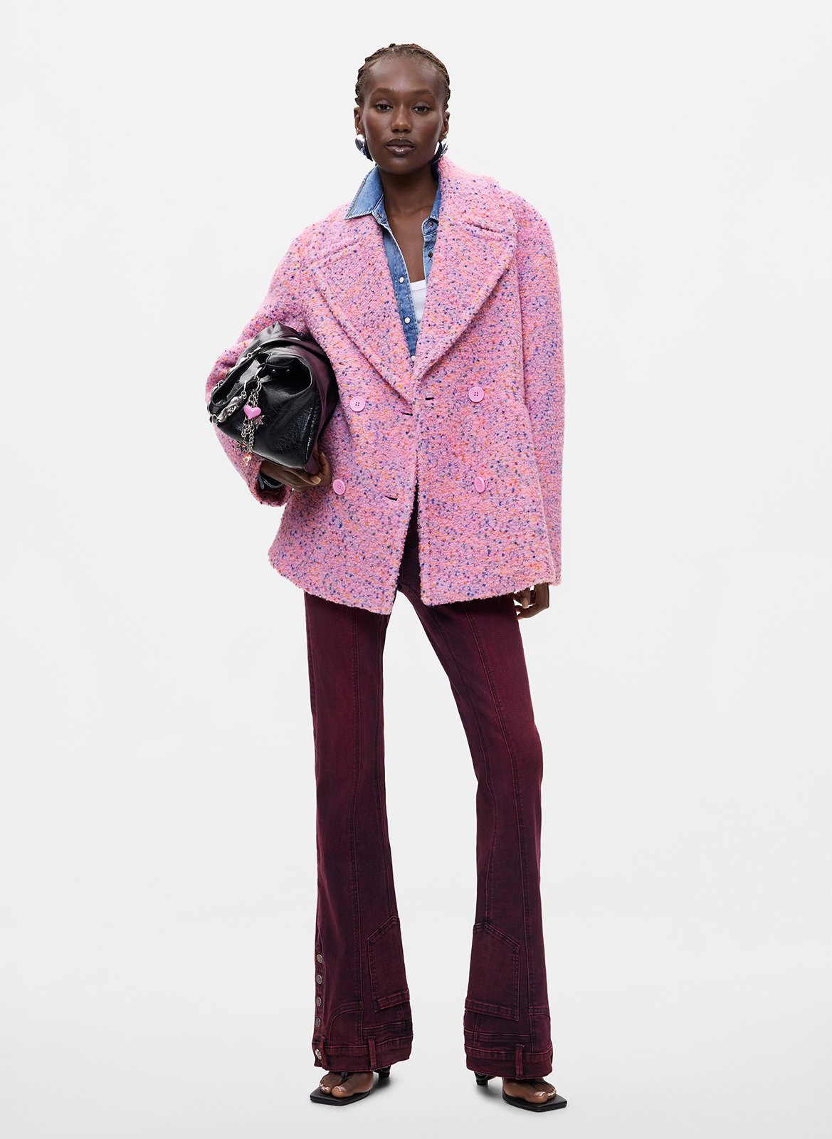 Manteau court col tailleur DESIGUAL Rouge