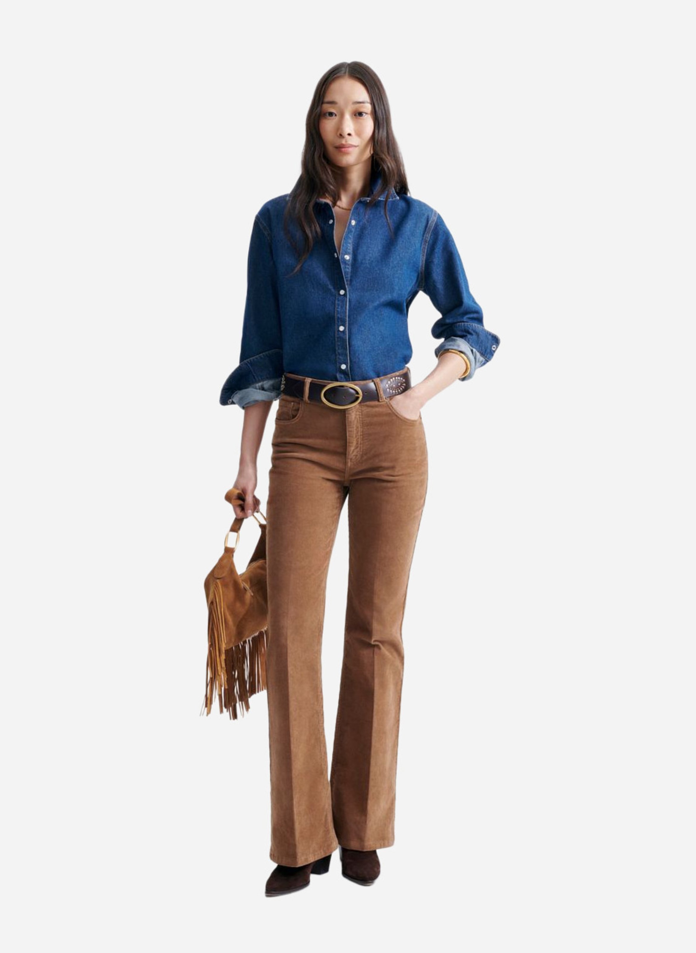 Katoenen blouse met klassieke kraag VANESSA BRUNO Blauw