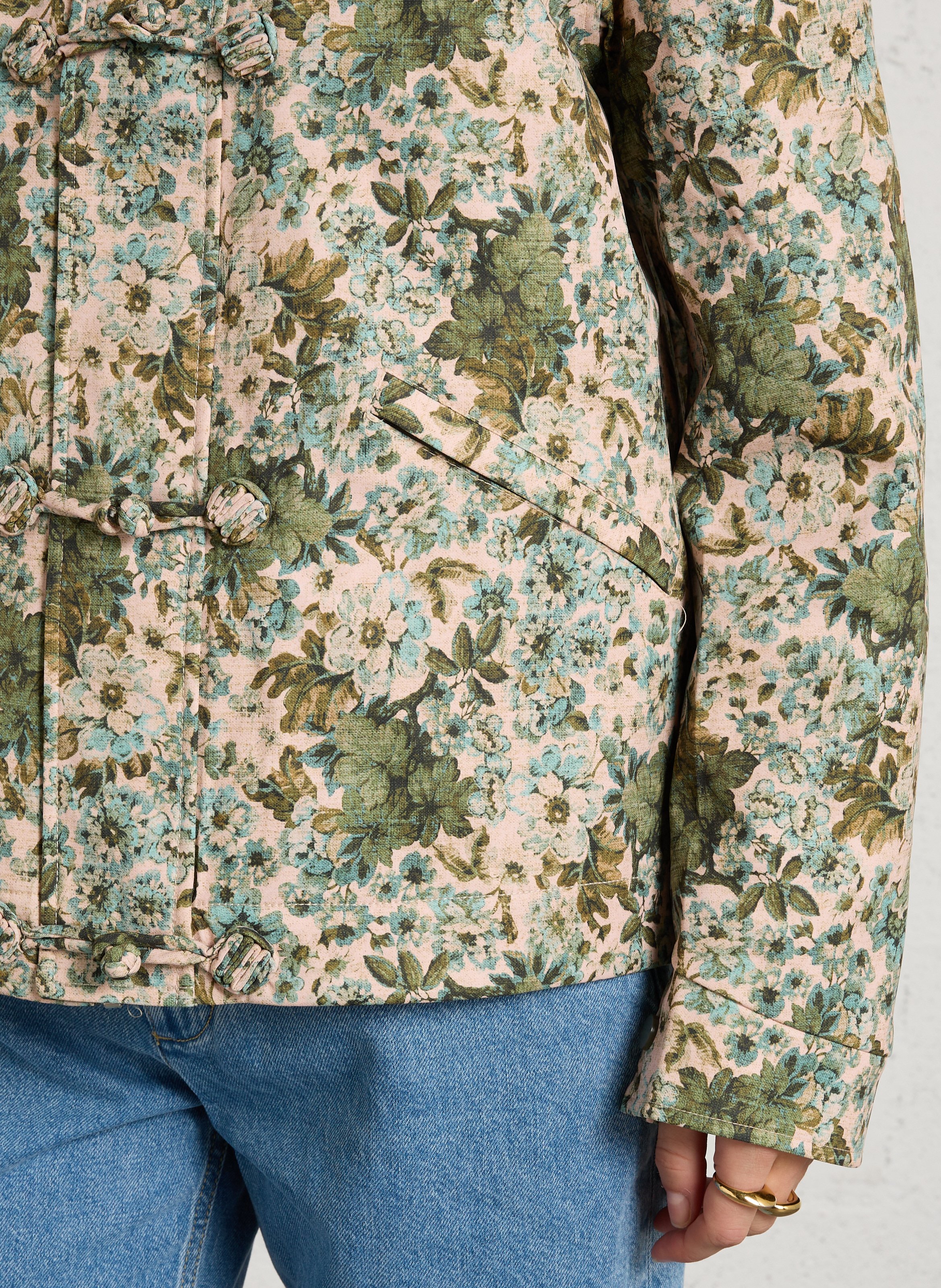 Gerade geschnittene einfarbige Jacke mit Cordkragen FLOTTE Mehrfarbig