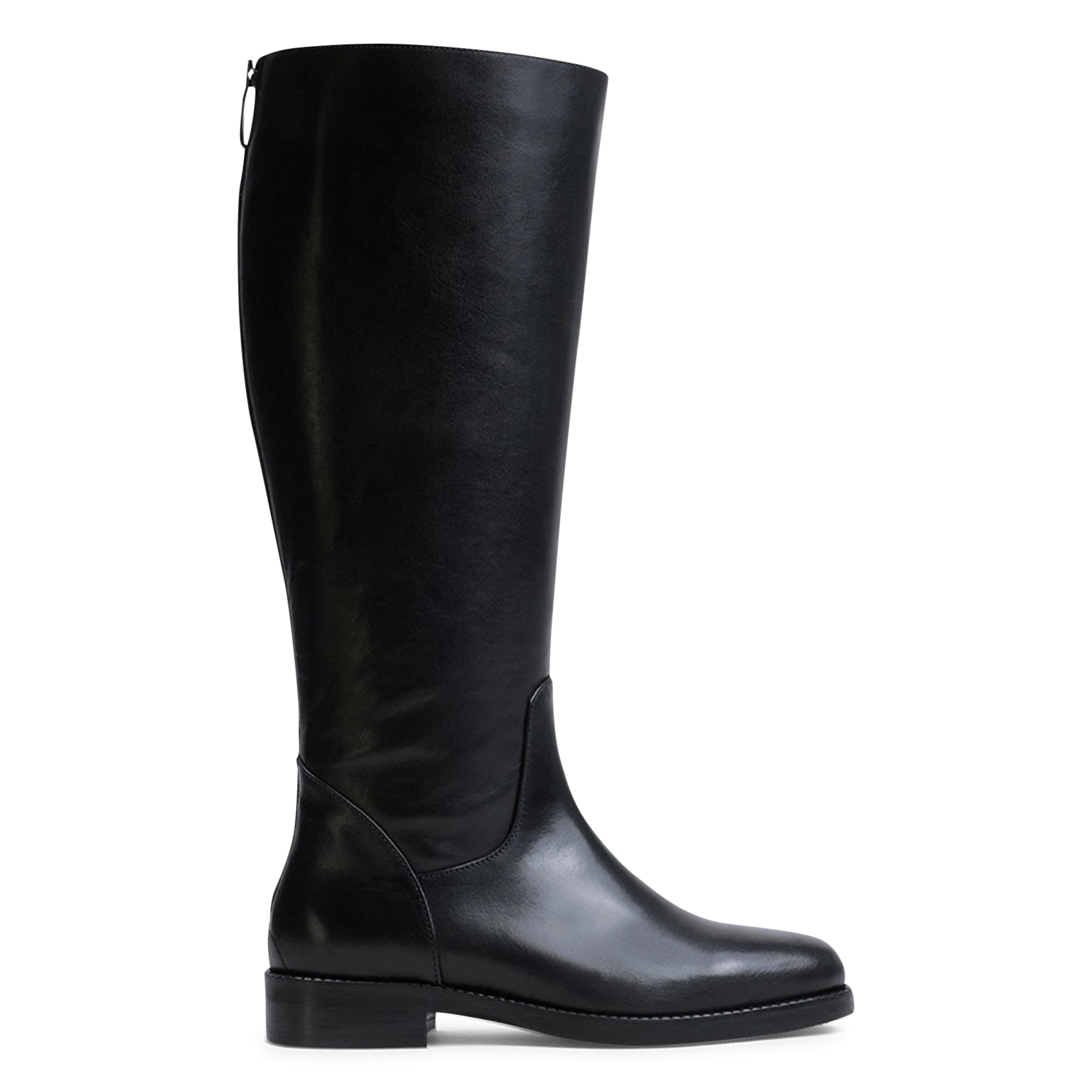 Bottes à talon mollet M en cuir JONAK Noir