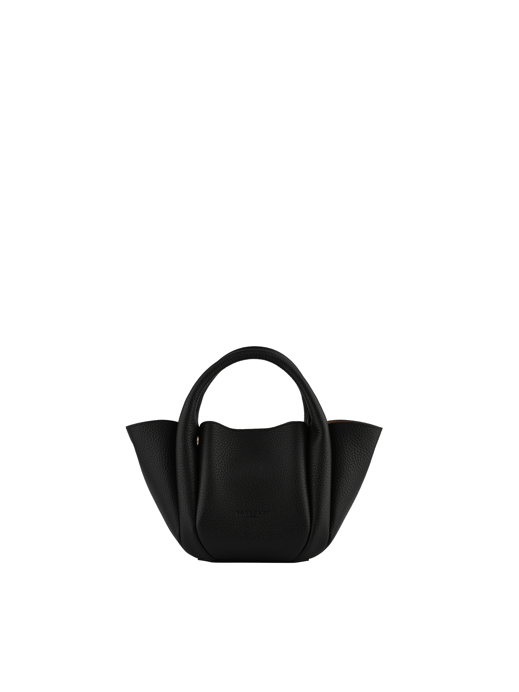 Calfskin leather handbag POURCHET Black