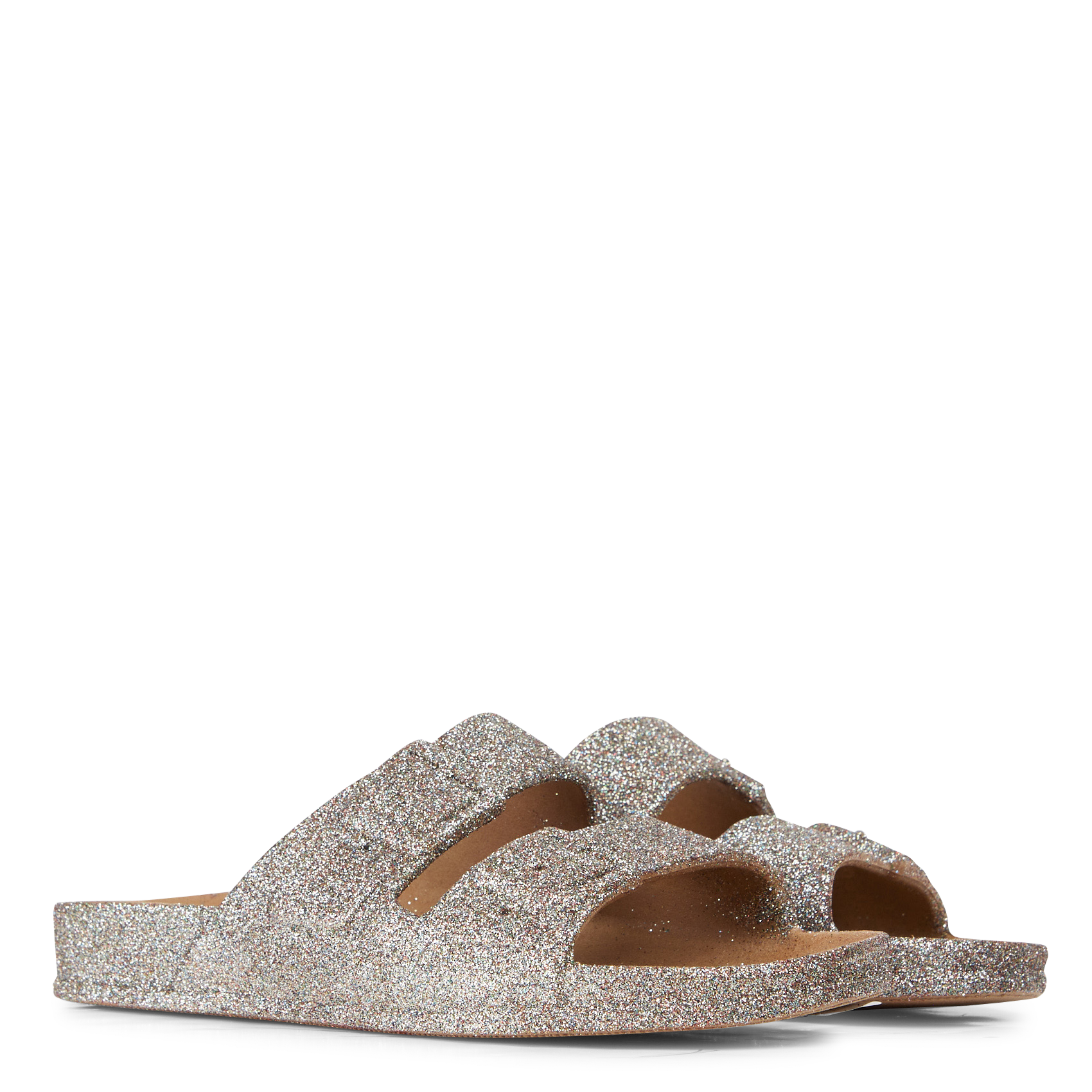 Slippers met pailletten CACATOES DO BRASIL Zilver