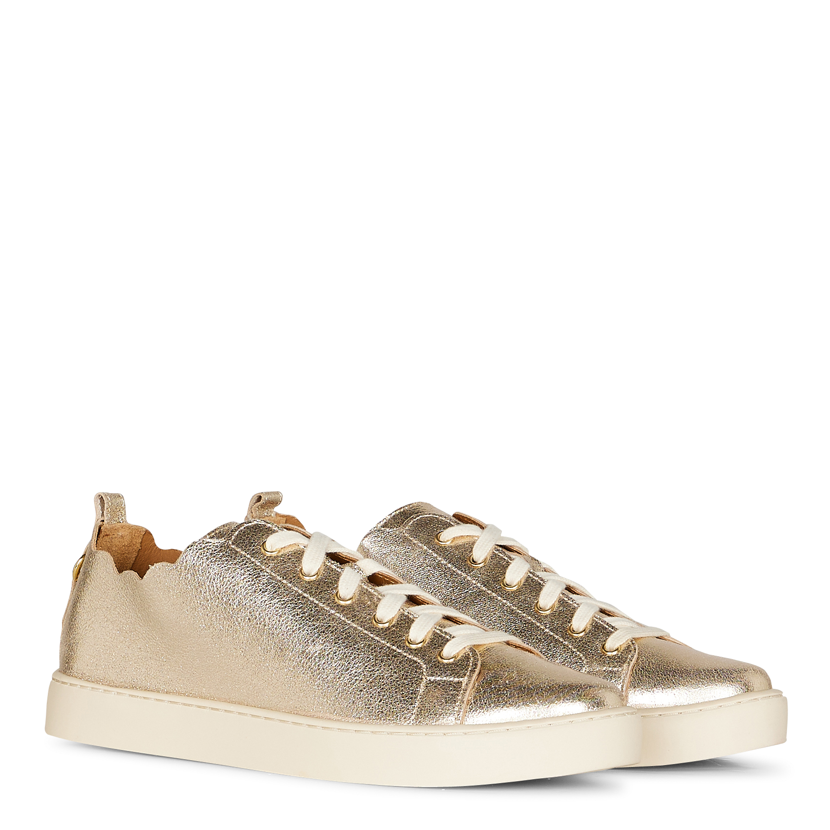 Lage, leren sneakers MAISON TOUFET Goudkleurig