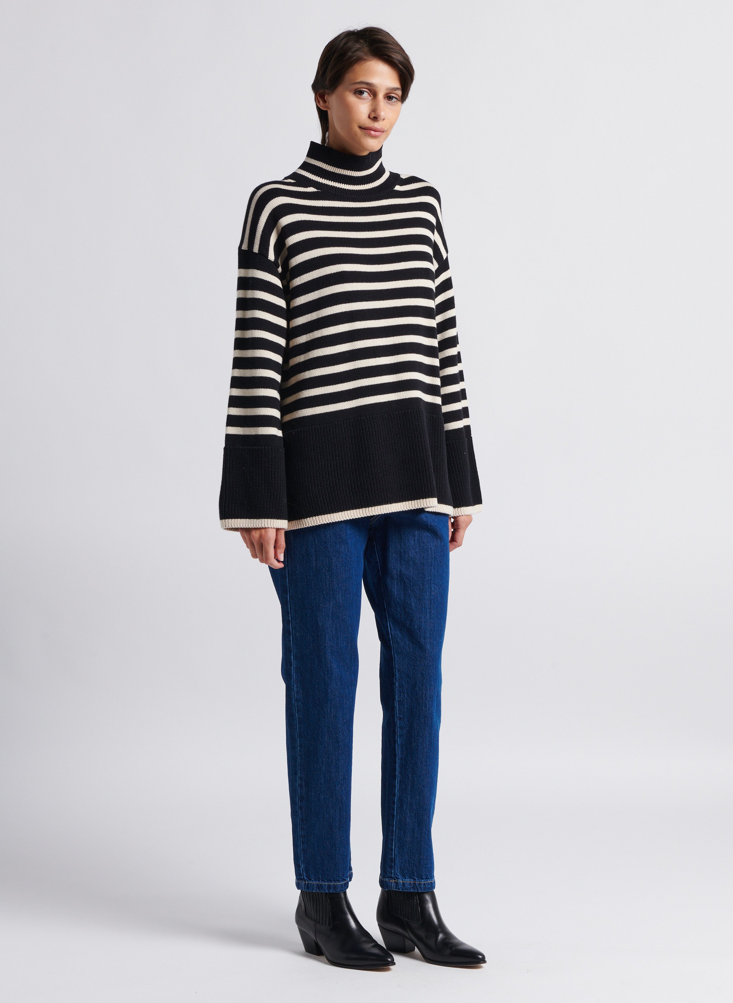 Mom-fit jeans met hoge taille en gelaagd effect Bruin