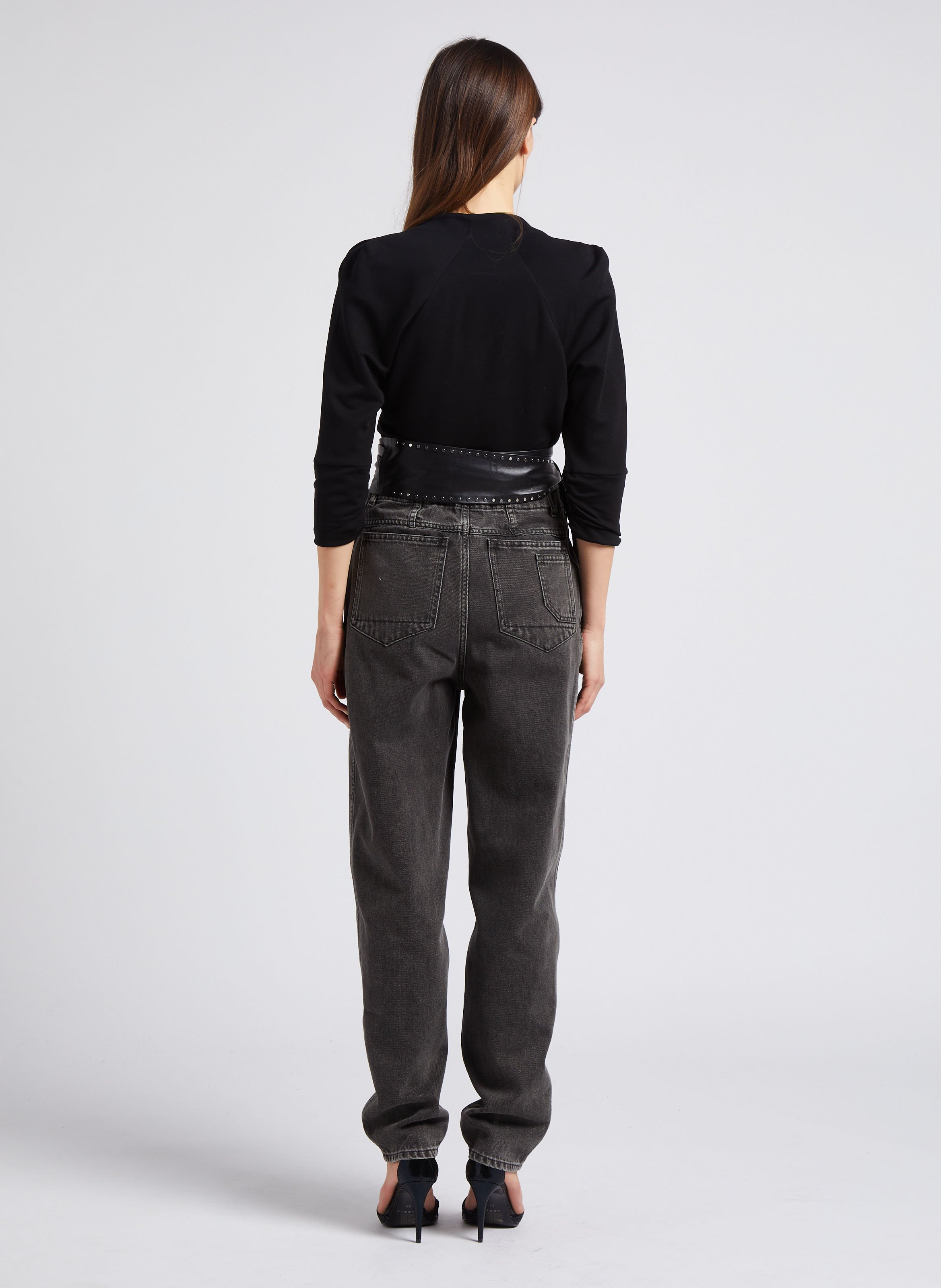 Top col V ajusté  Noir