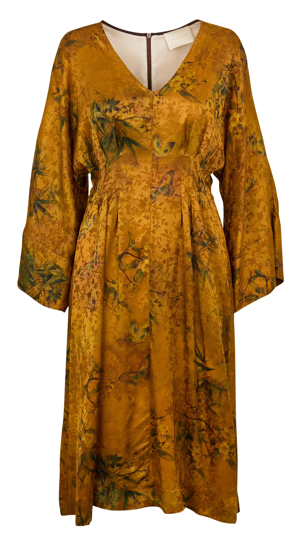 Midi dress with long sleeves printed MOMONI Yellow