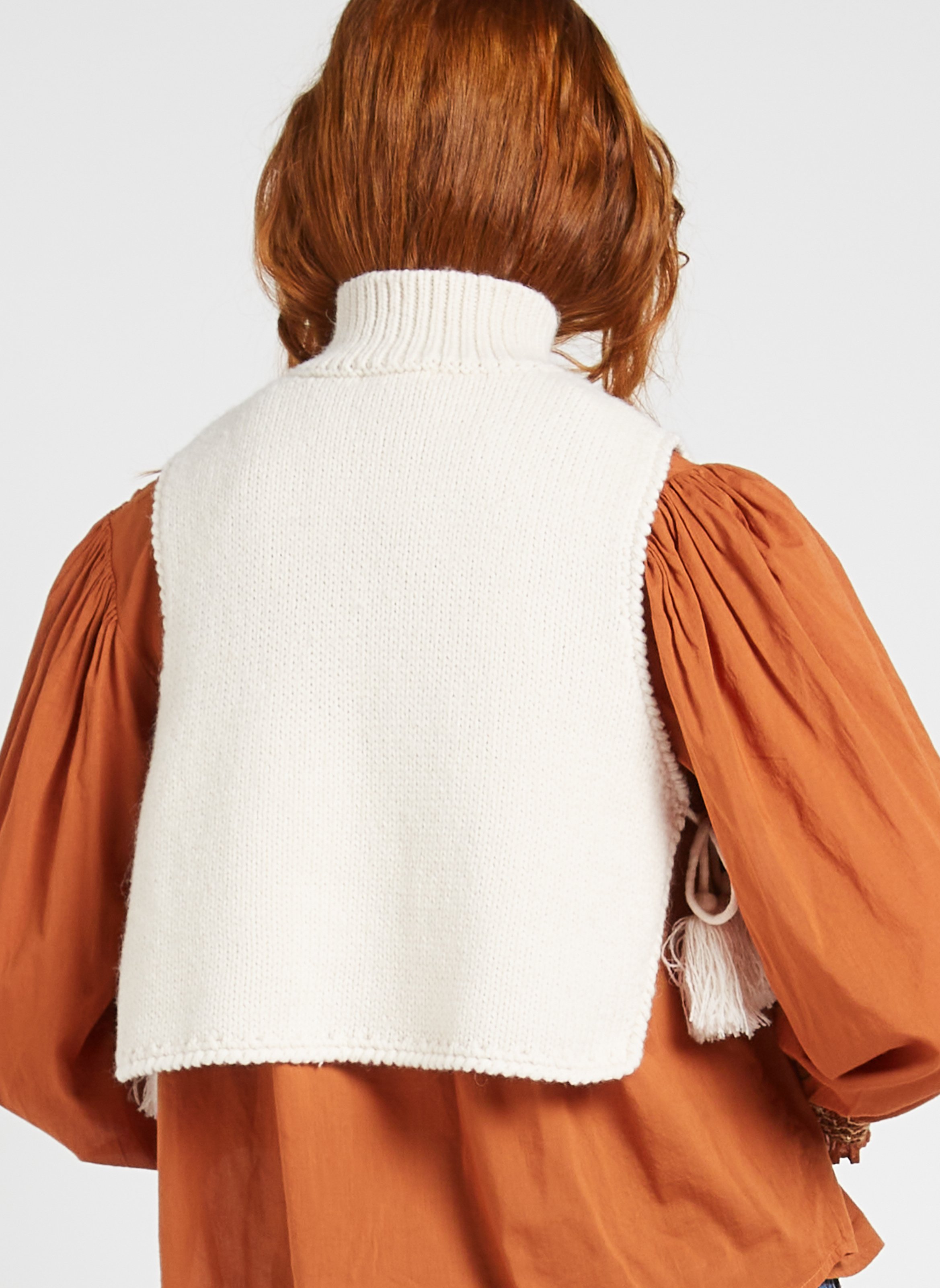 High-neck poncho LOUISE MISHA Beige