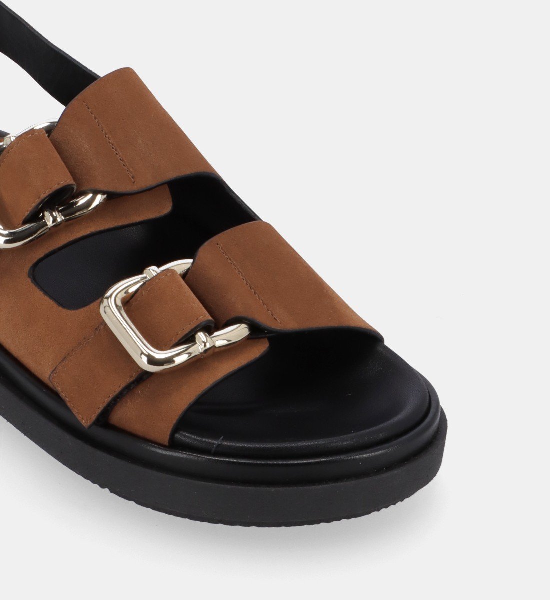 Aouda flat leather sandals ALOHAS Brown