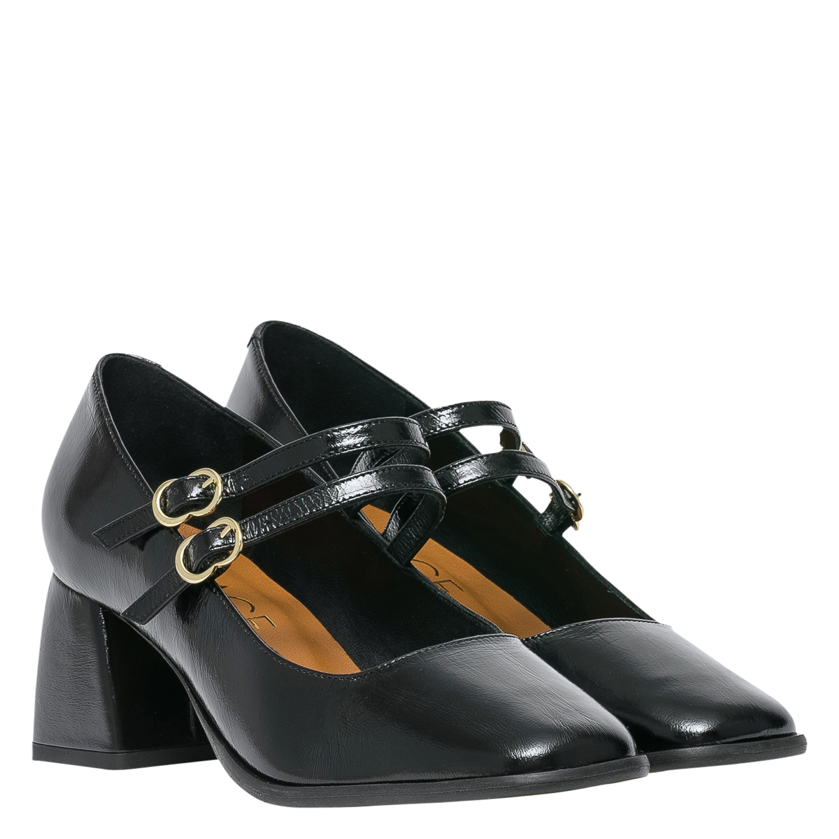 Heeled patent leather Mary Janes BOCAGE Black
